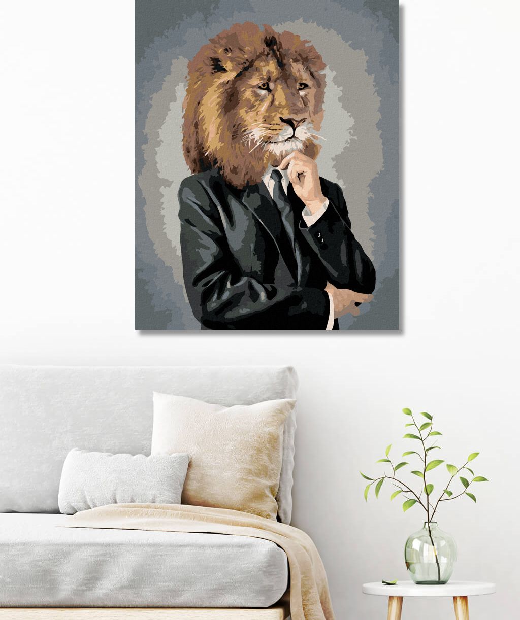 zuty Malování podle čísel - LEV V OBLEČENÍ - Rozměr: 40x50 cm, Rámování: Varianta: bez rámu a bez vypnutí plátna - obrázek 4