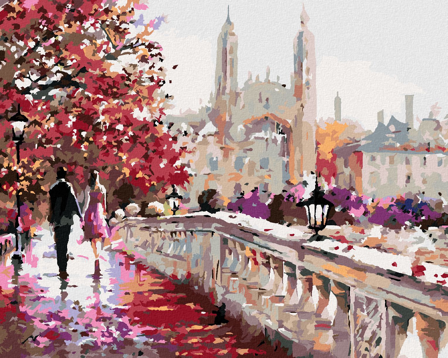 zuty Malování podle čísel - CLARE BRIDGE V ANGLII (RICHARD MACNEIL) - Rozměr: 40x50 cm, Rámování: Varianta: bez rámu a bez vypnutí plátna - obrázek 1