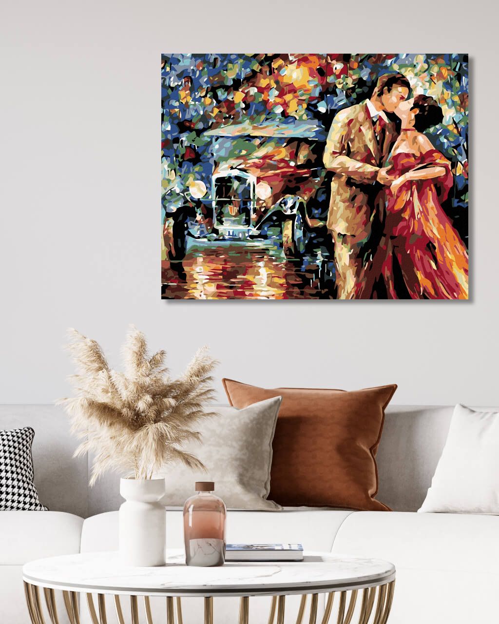 zuty Malování podle čísel - POLIBEK PŘED AUTEM - Rozměr: 40x50 cm, Rámování: Varianta: vypnuté plátno na rám - obrázek 7