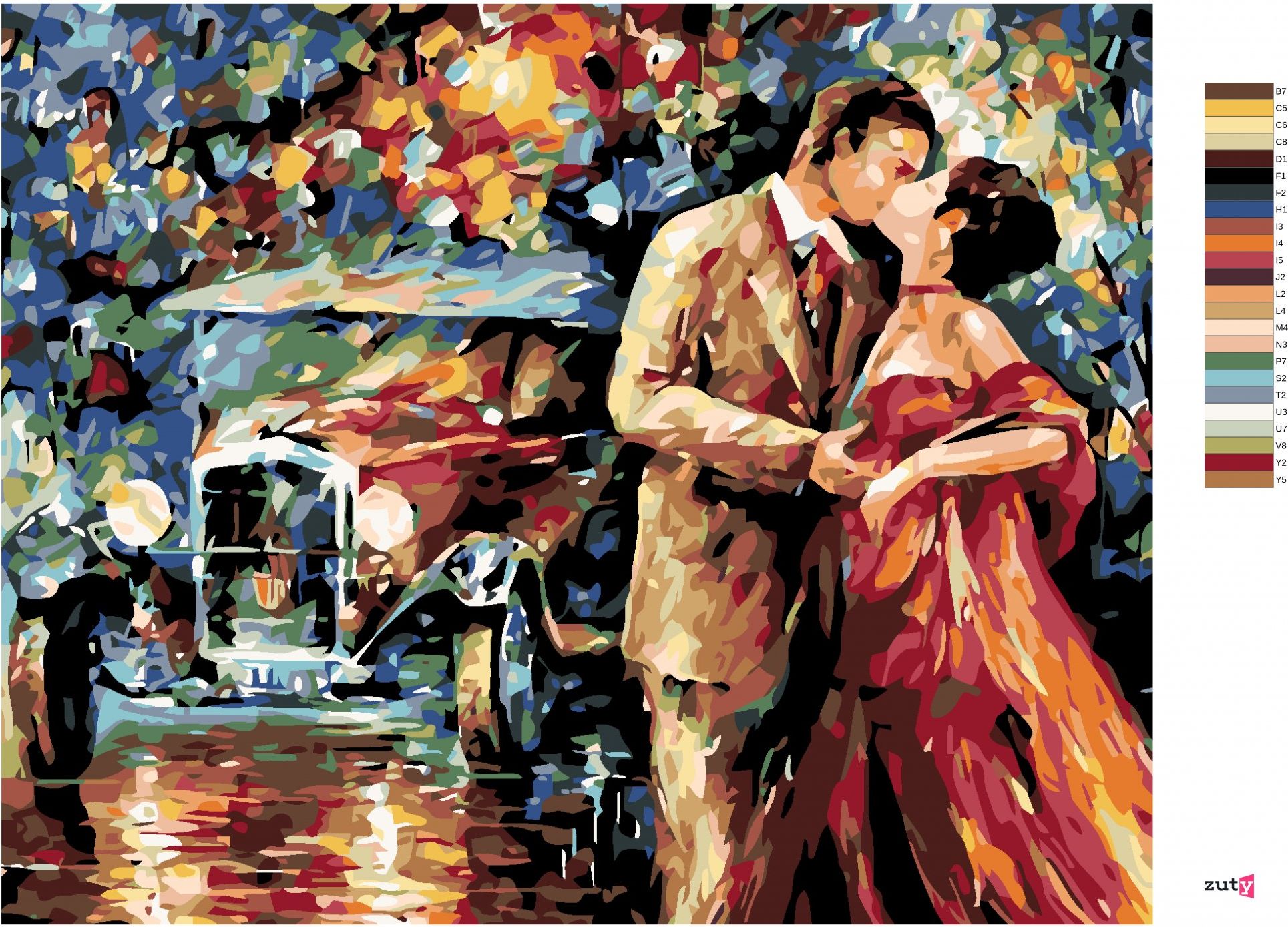 zuty Malování podle čísel - POLIBEK PŘED AUTEM - Rozměr: 40x50 cm, Rámování: Varianta: vypnuté plátno na rám - obrázek 9