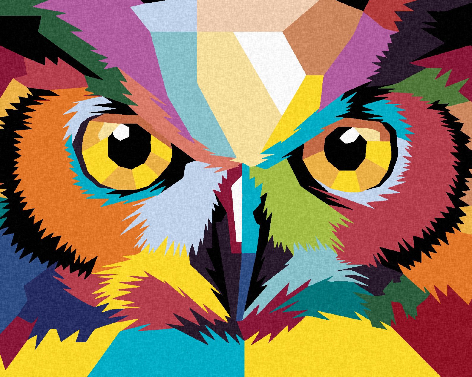 zuty Malování podle čísel - POP ART SOVA - Rozměr: 40x50 cm, Rámování: Varianta: bez rámu a bez vypnutí plátna - obrázek 1
