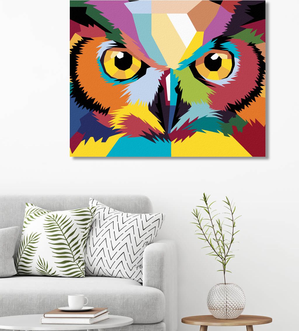 zuty Malování podle čísel - POP ART SOVA - Rozměr: 40x50 cm, Rámování: Varianta: bez rámu a bez vypnutí plátna - obrázek 10