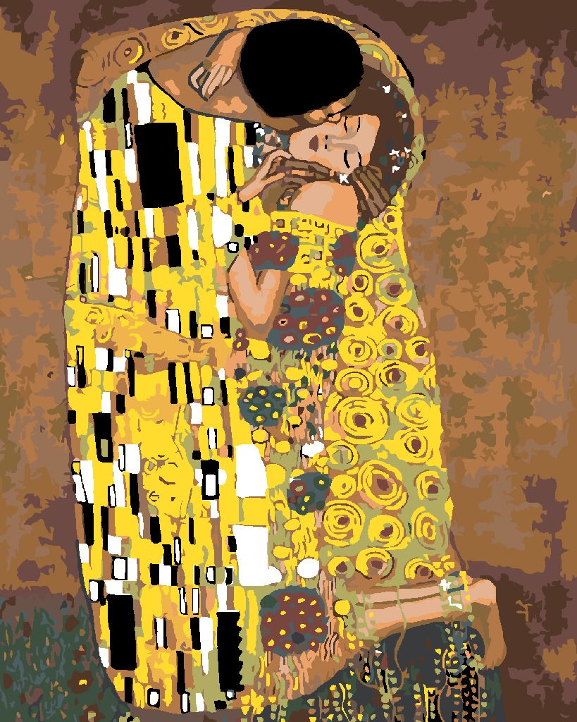 zuty Malování podle čísel - POLIBEK (Gustav Klimt) - Rozměr: 40x50 cm, Rámování: Varianta: bez rámu a bez vypnutí plátna - obrázek 2