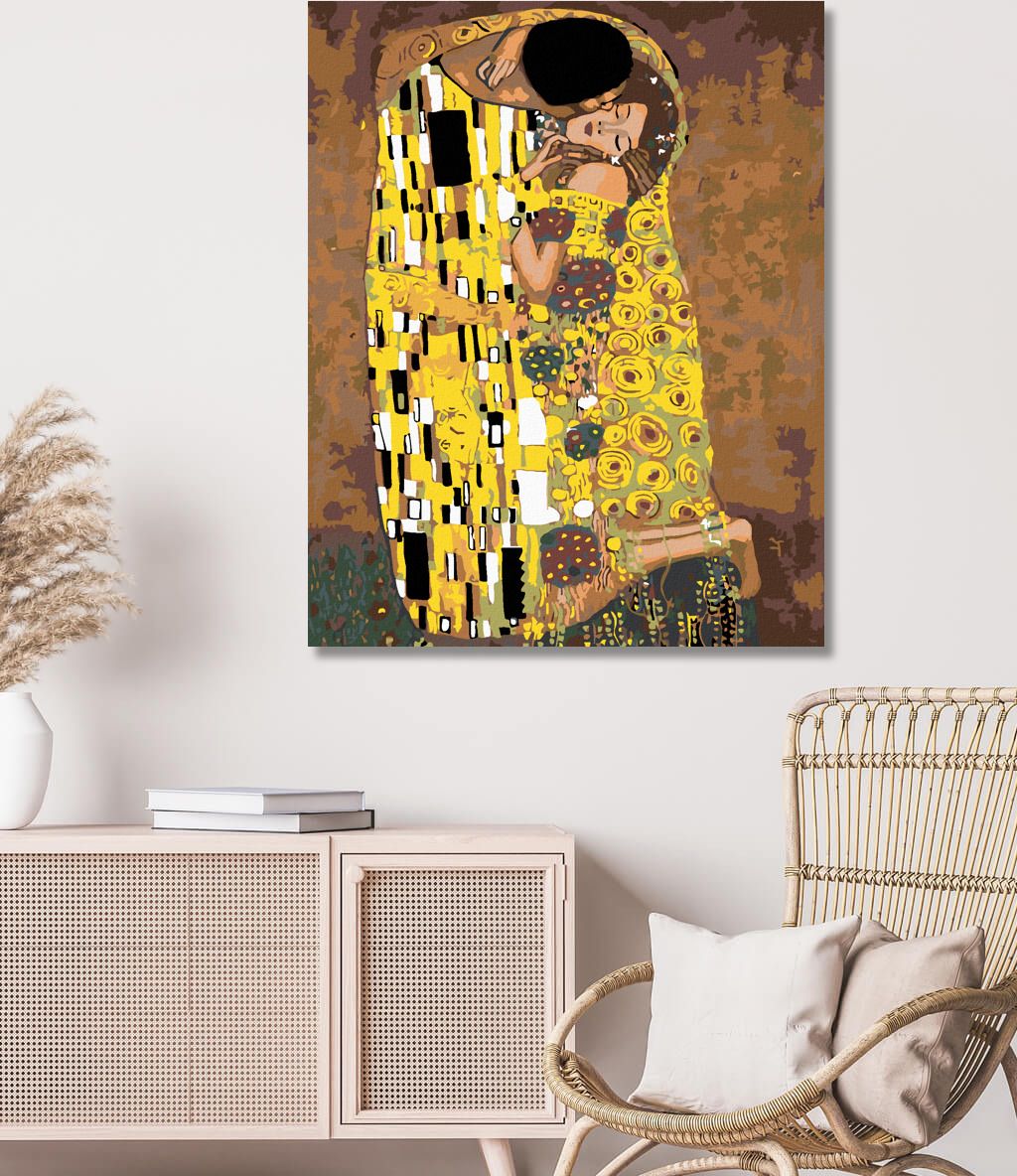 zuty Malování podle čísel - POLIBEK (Gustav Klimt) - Rozměr: 40x50 cm, Rámování: Varianta: vypnuté plátno na rám - obrázek 3