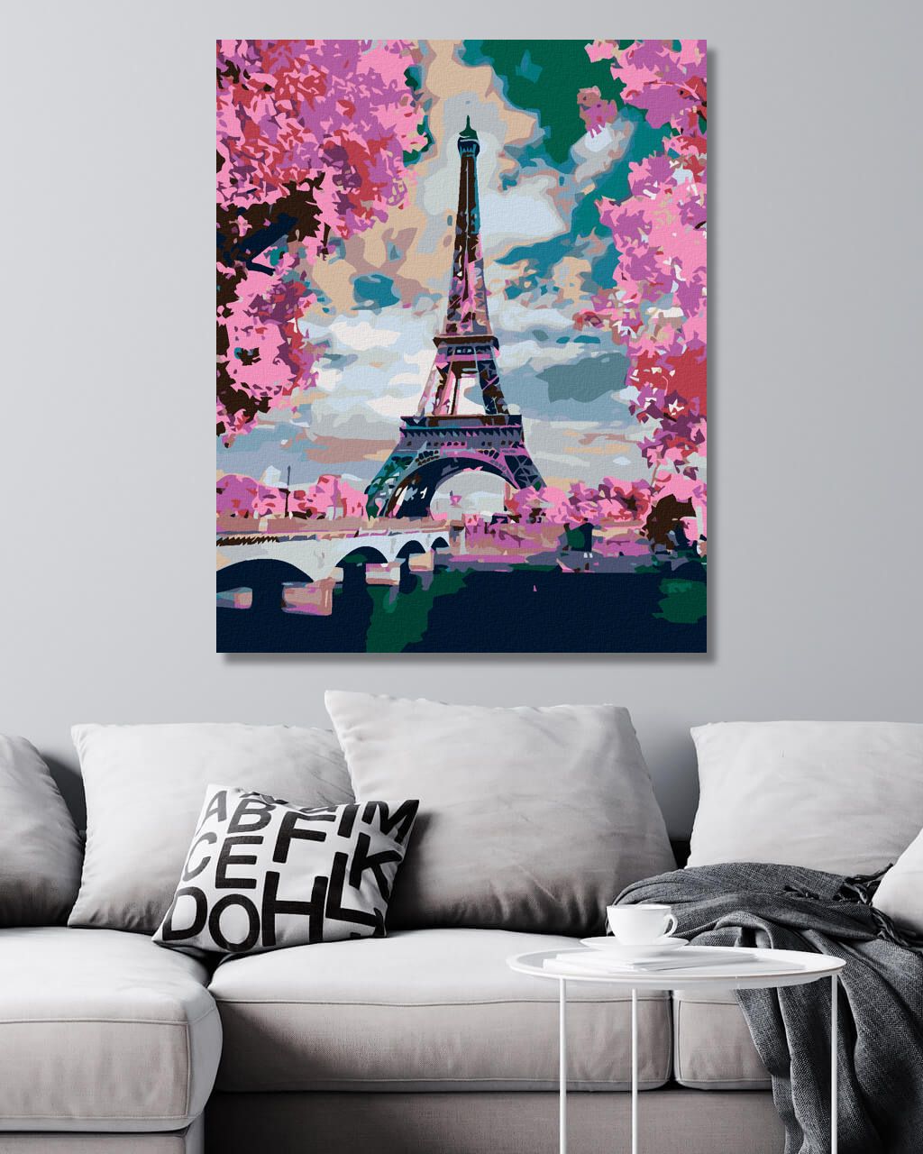 zuty Malování podle čísel - EIFFELOVA VĚŽ A RŮŽOVÉ STROMY - Rozměr: 40x50 cm, Rámování: Varianta: bez rámu a bez vypnutí plátna - obrázek 6