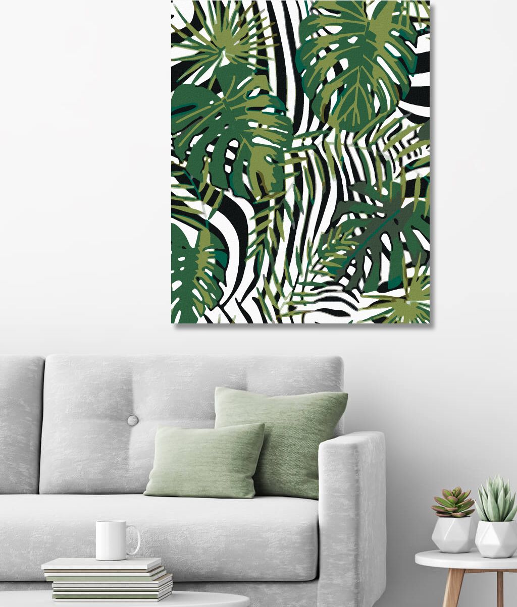 zuty Malování podle čísel - TROPICKÉ LISTY - Rozměr: 40x50 cm, Rámování: Varianta: bez rámu a bez vypnutí plátna - obrázek 9