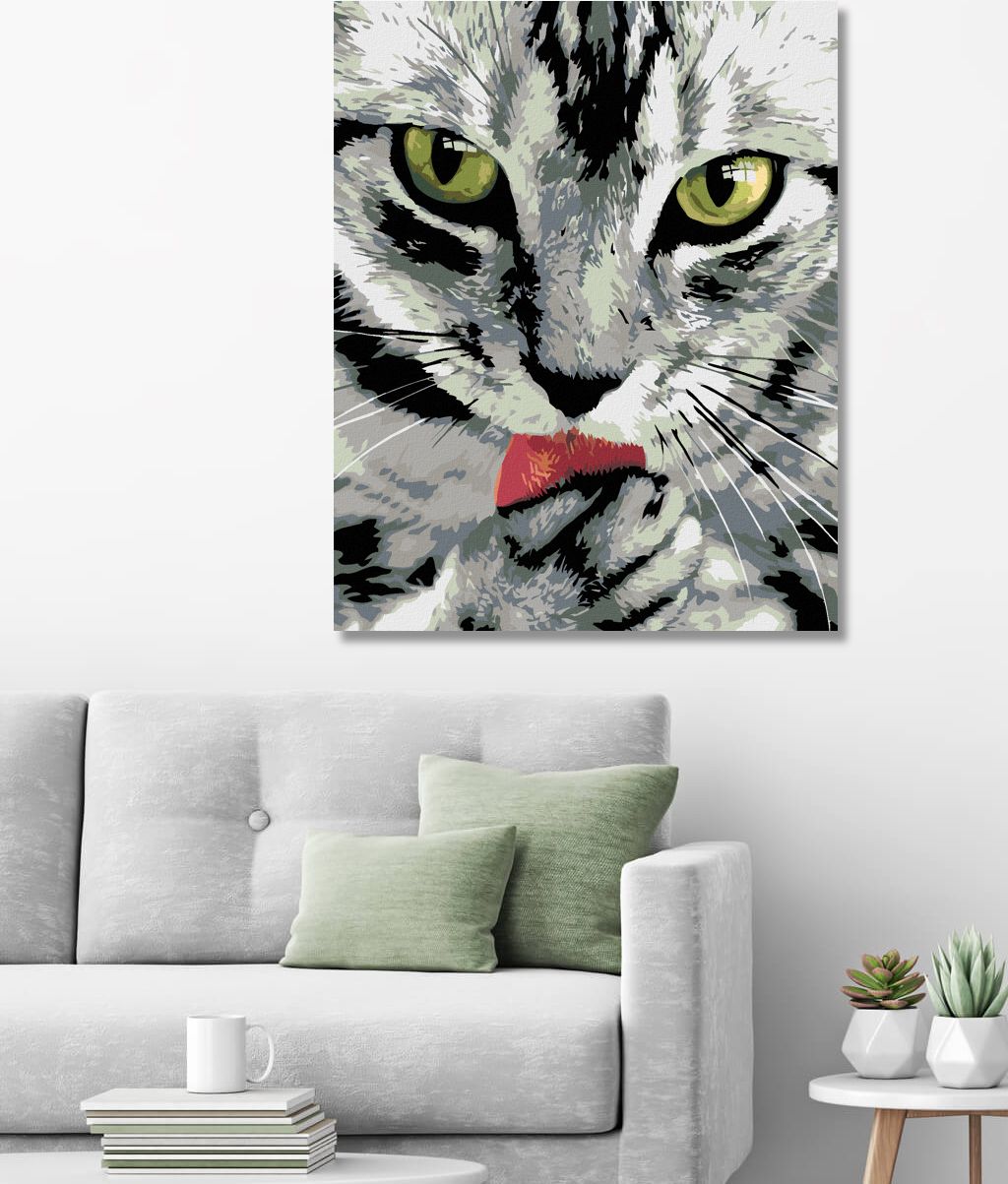 zuty Malování podle čísel - MLSNÝ KOCOUREK - Rozměr: 40x50 cm, Rámování: Varianta: bez rámu a bez vypnutí plátna - obrázek 10