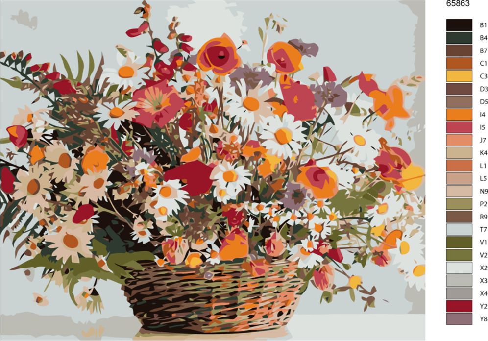 zuty Malování podle čísel - LUČNÍ KVÍTÍ V KOŠÍKU - Rozměr: 40x50 cm, Rámování: Varianta: vypnuté plátno na rám - obrázek 12