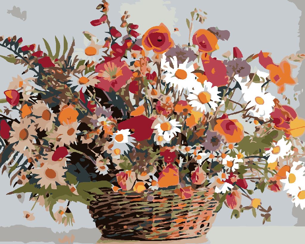 zuty Malování podle čísel - LUČNÍ KVÍTÍ V KOŠÍKU - Rozměr: 40x50 cm, Rámování: Varianta: vypnuté plátno na rám - obrázek 19