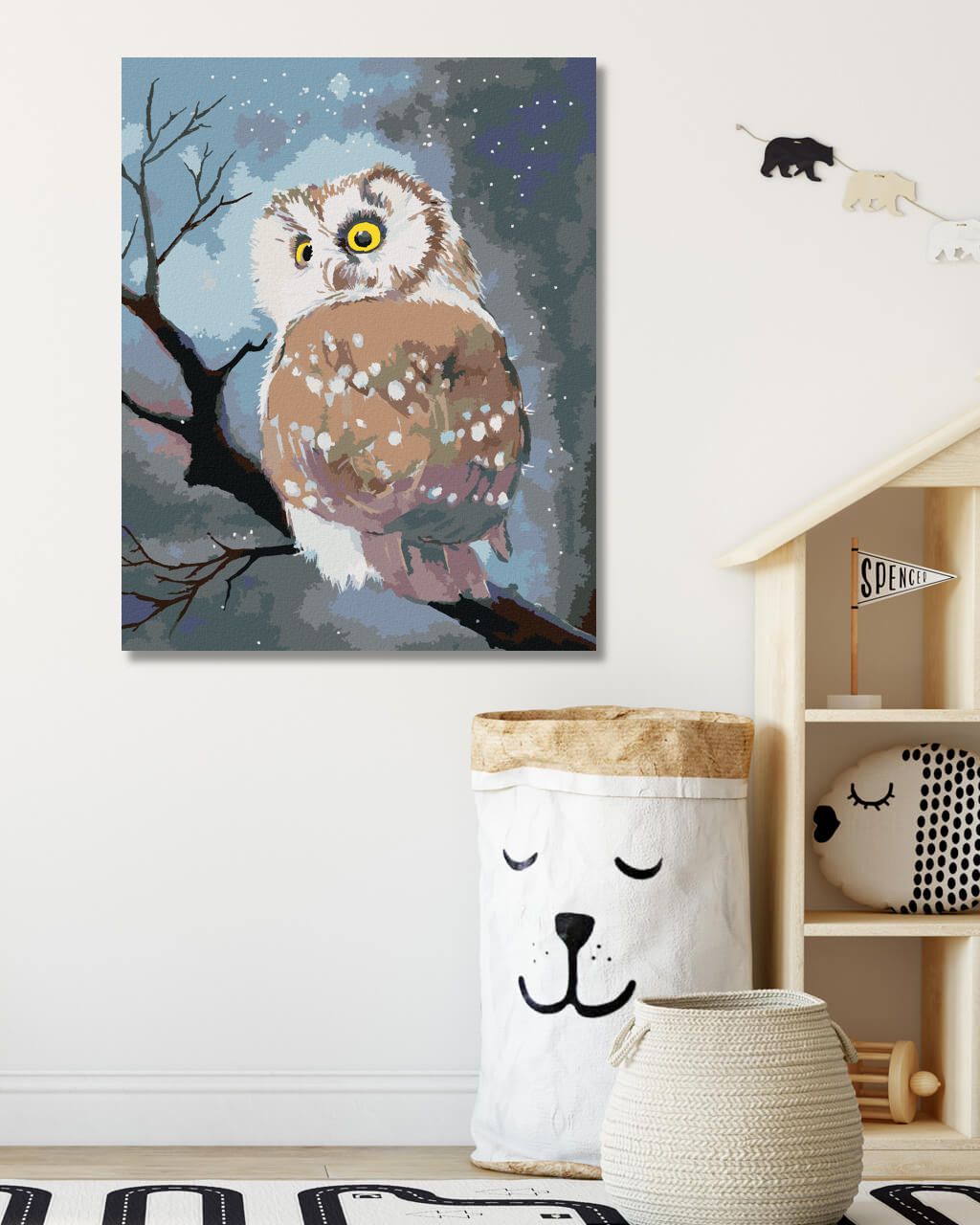 zuty Malování podle čísel - ZIMNÍ SOVA - Rozměr: 40x50 cm, Rámování: Varianta: vypnuté plátno na rám - obrázek 8