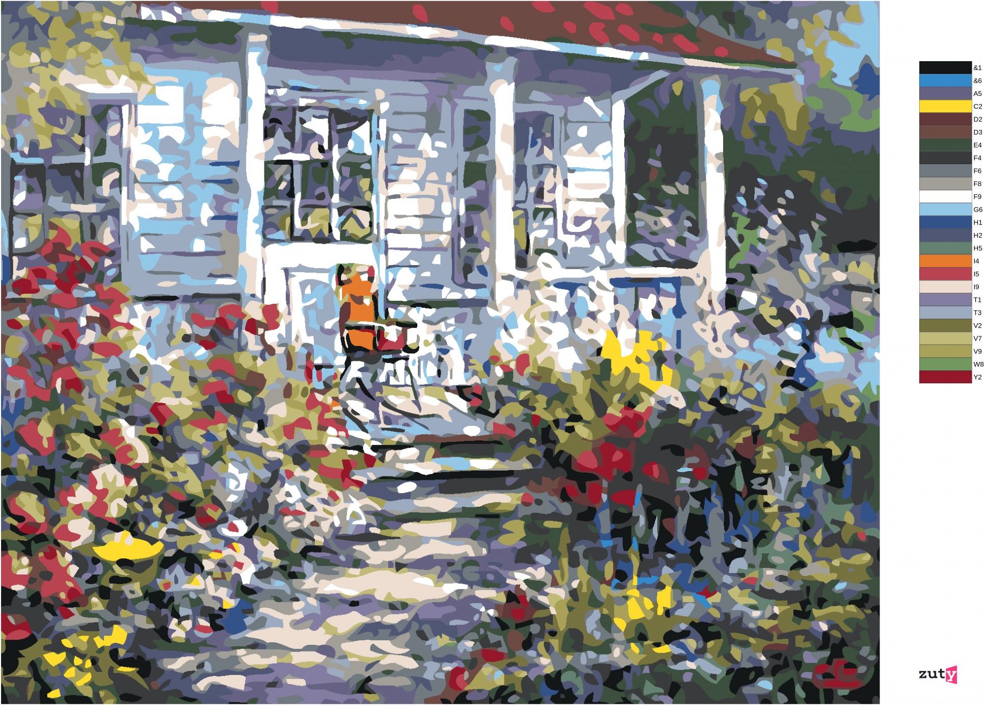 zuty Malování podle čísel - V ROZKVETLÉ ZAHRADĚ - Rozměr: 40x50 cm, Rámování: Varianta: vypnuté plátno na rám - obrázek 2