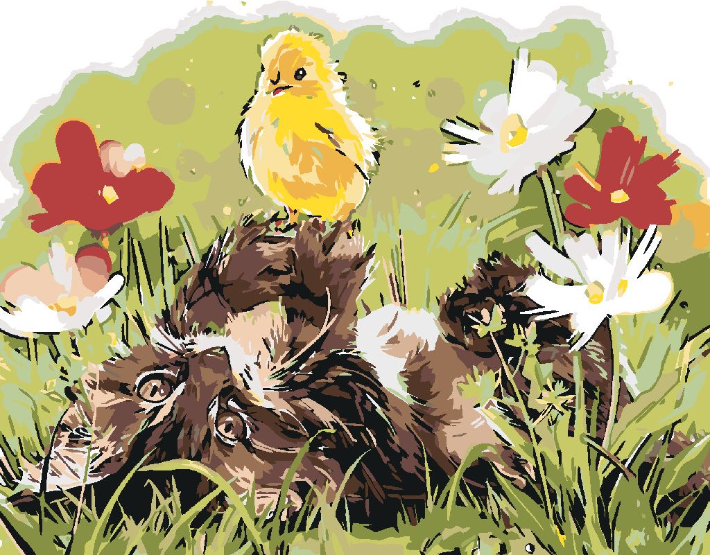 zuty Malování podle čísel - KOTĚ A KUŘÁTKO - Rozměr: 40x50 cm, Rámování: Varianta: bez rámu a bez vypnutí plátna - obrázek 9