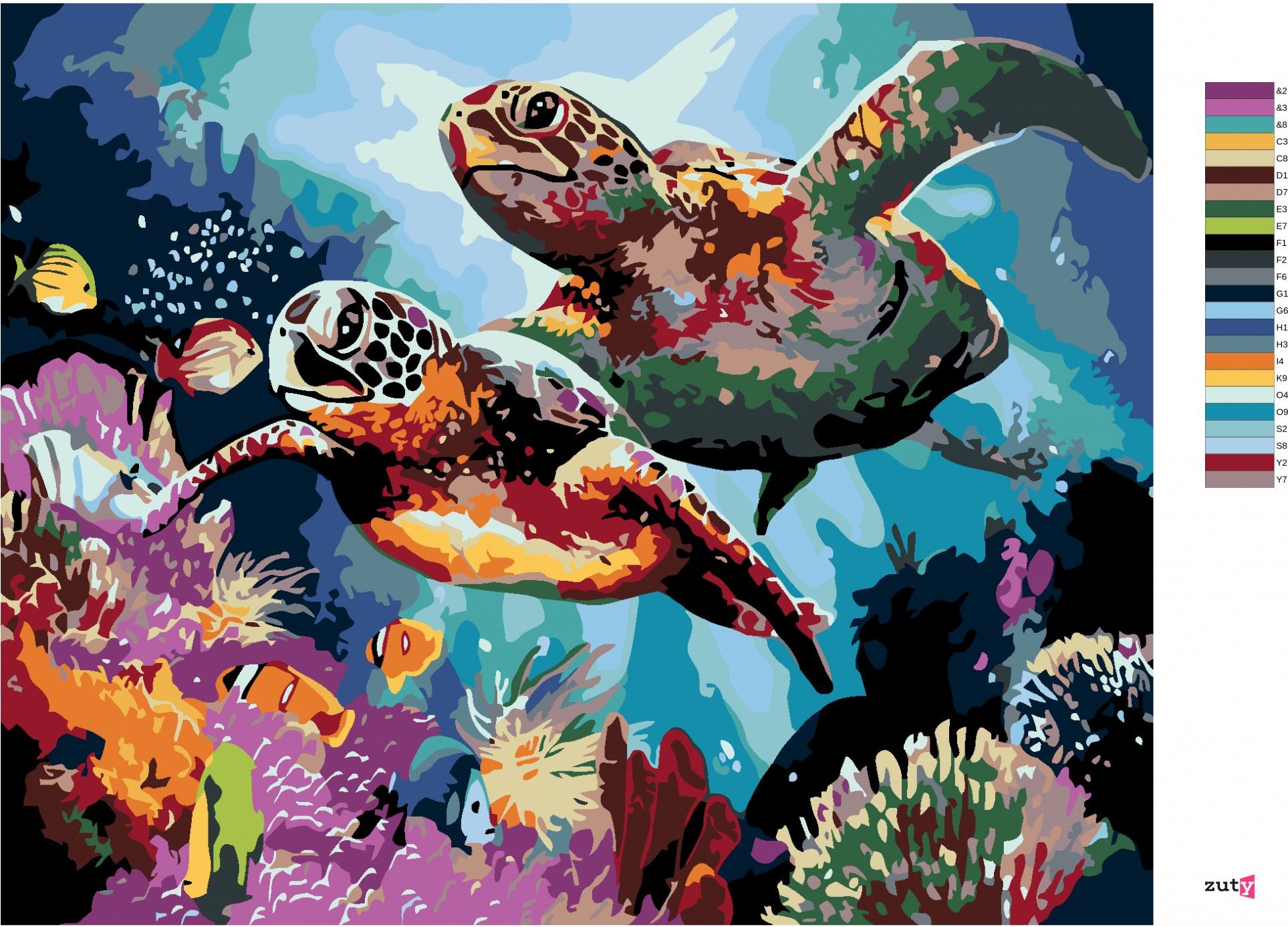 zuty Malování podle čísel - DVĚ KARETY OBROVSKÉ - Rozměr: 40x50 cm, Rámování: Varianta: bez rámu a bez vypnutí plátna - obrázek 2