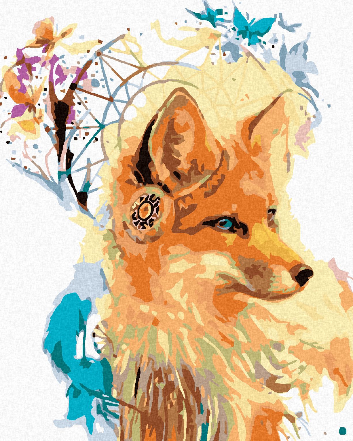 zuty Malování podle čísel - LIŠKA S LAPAČEM SNŮ - Rozměr: 40x50 cm, Rámování: Varianta: vypnuté plátno na rám - obrázek 1