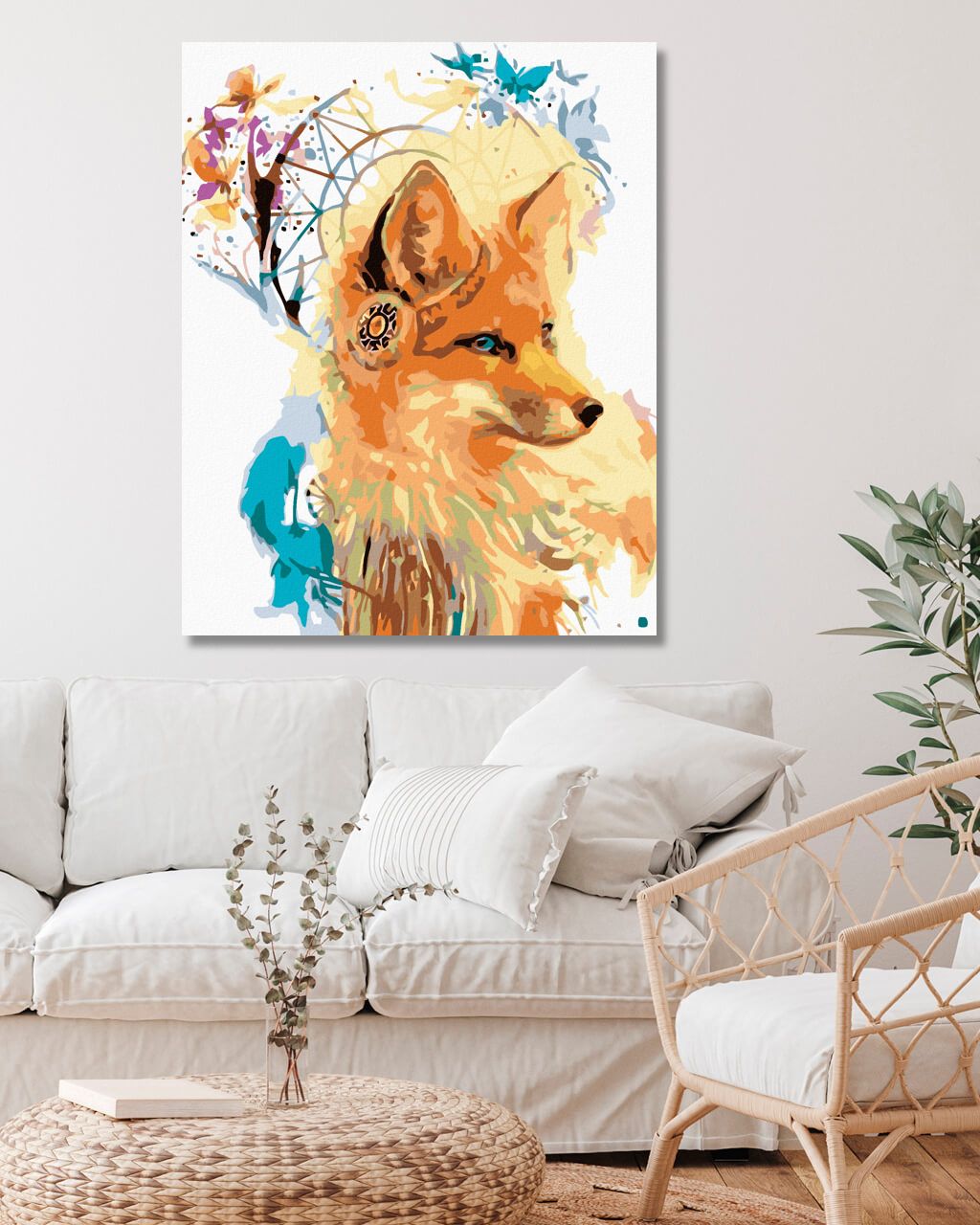 zuty Malování podle čísel - LIŠKA S LAPAČEM SNŮ - Rozměr: 40x50 cm, Rámování: Varianta: vypnuté plátno na rám - obrázek 2