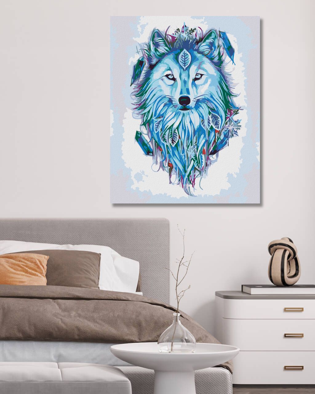 zuty Malování podle čísel - LAPAČ SNŮ S VLKEM - Rozměr: 40x50 cm, Rámování: Varianta: bez rámu a bez vypnutí plátna - obrázek 8