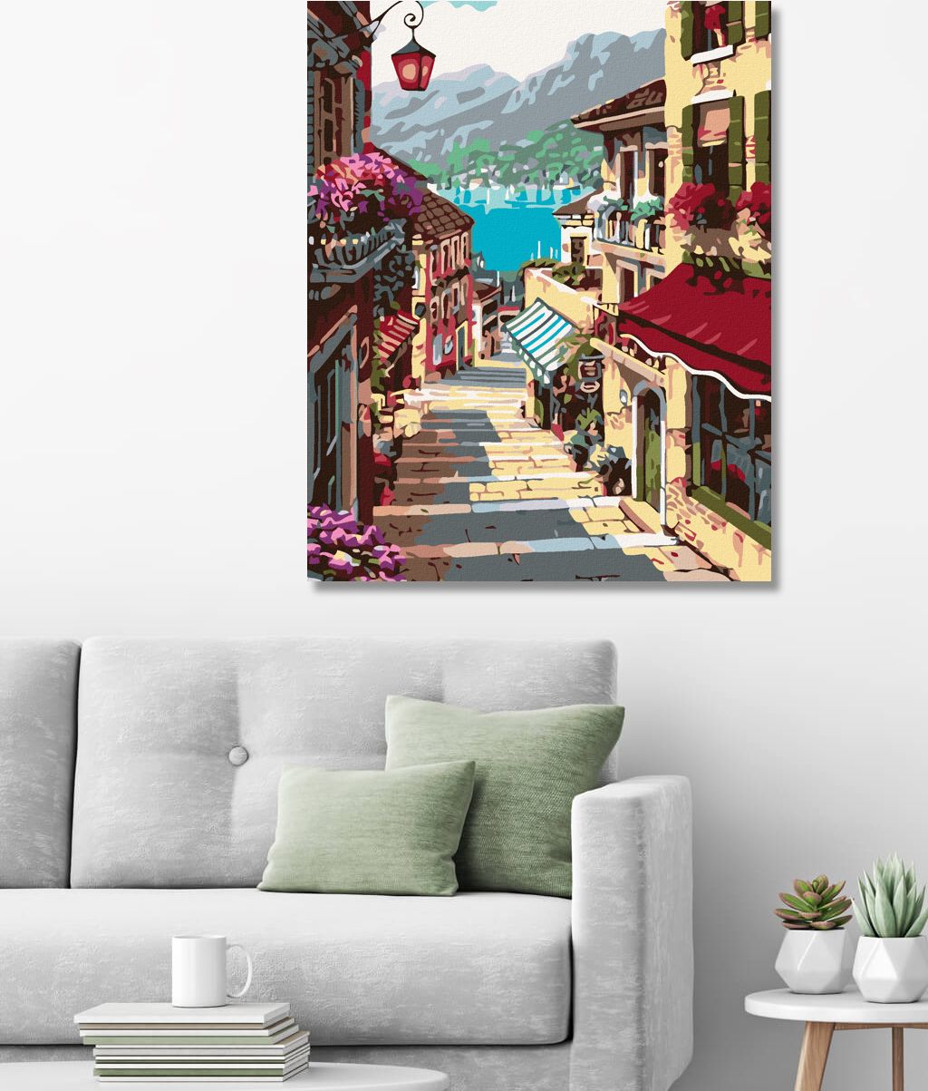 zuty Malování podle čísel - MĚSTEČKO - Rozměr: 40x50 cm, Rámování: Varianta: bez rámu a bez vypnutí plátna - obrázek 6