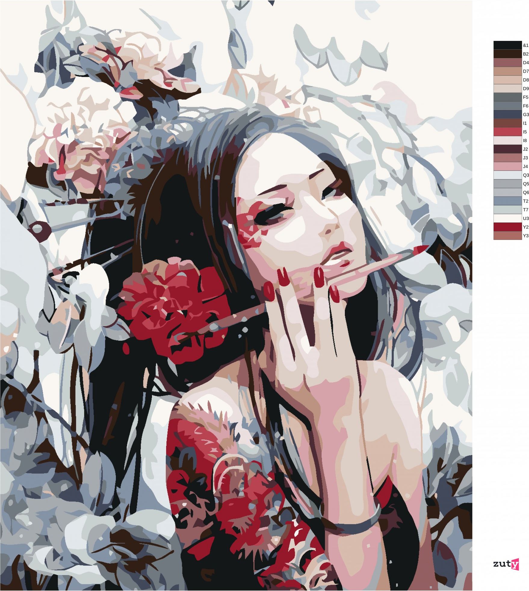 zuty Malování podle čísel - MALÍŘKA Z JAPONSKA - Rozměr: 40x50 cm, Rámování: Varianta: vypnuté plátno na rám - obrázek 5