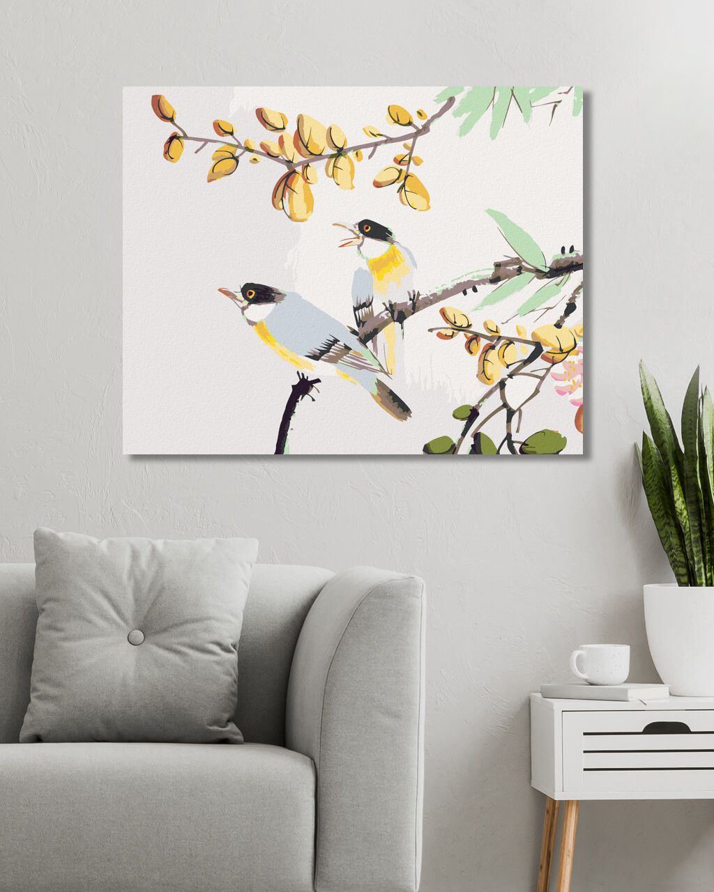 zuty Malování podle čísel - PTÁČCI NA STROMĚ ČÍNA - Rozměr: 40x50 cm, Rámování: Varianta: bez rámu a bez vypnutí plátna - obrázek 5