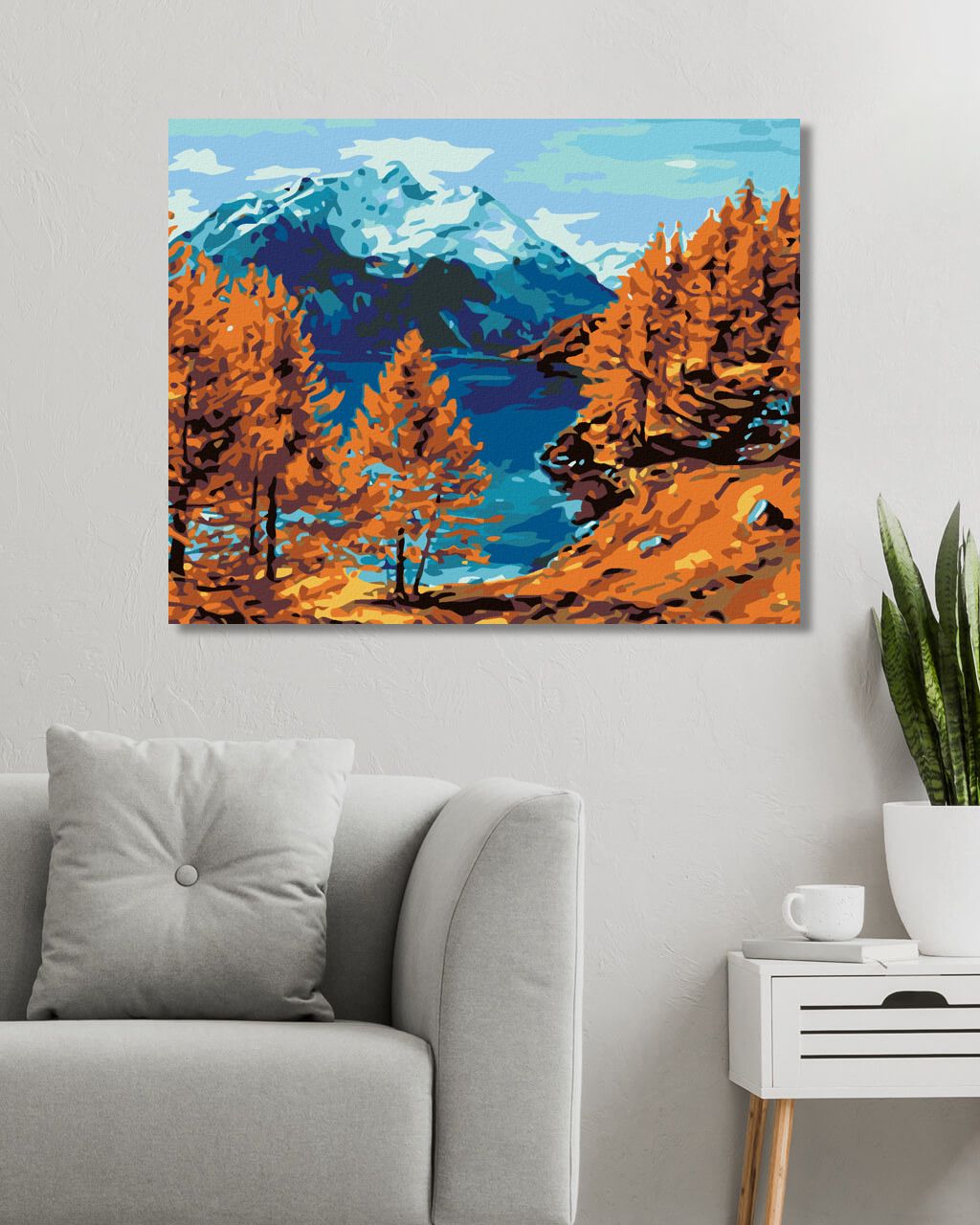 zuty Malování podle čísel - JEZERO POD HOROU - Rozměr: 40x50 cm, Rámování: Varianta: vypnuté plátno na rám - obrázek 4