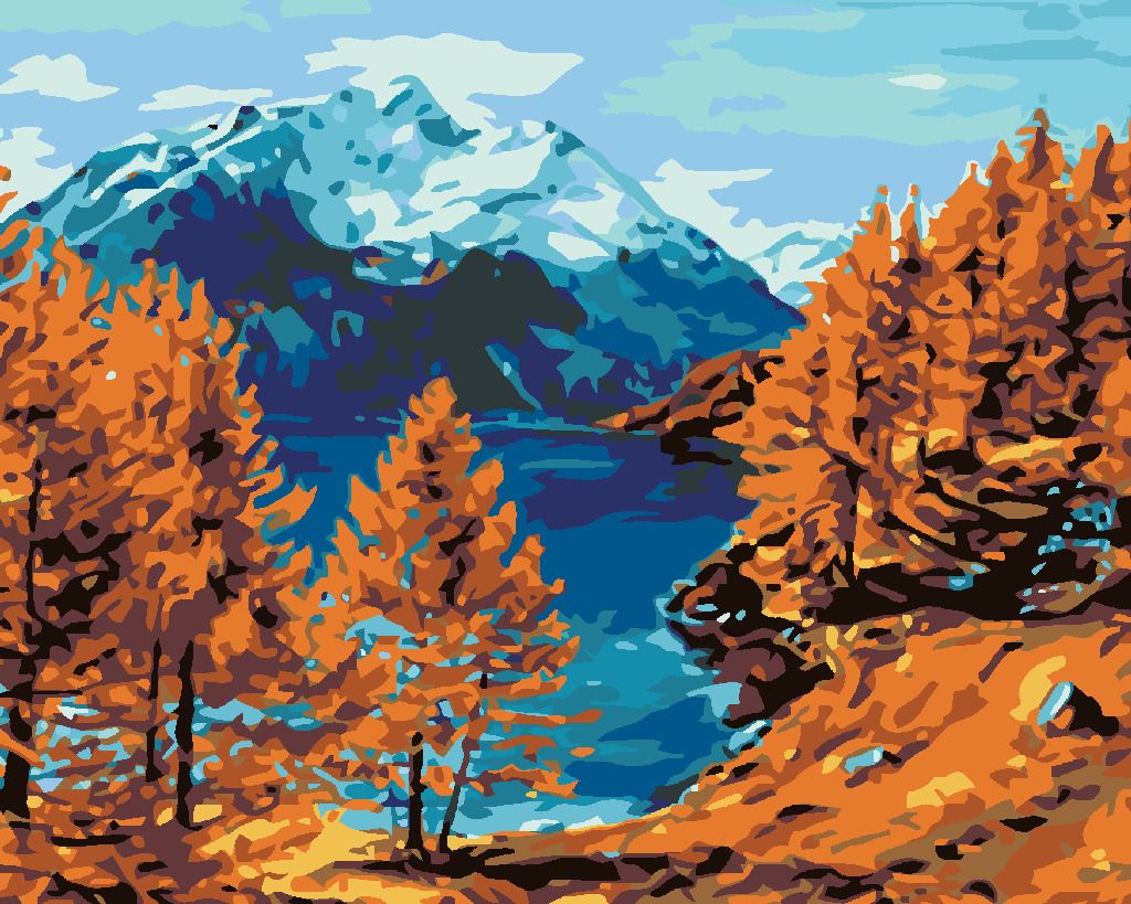 zuty Malování podle čísel - JEZERO POD HOROU - Rozměr: 40x50 cm, Rámování: Varianta: vypnuté plátno na rám - obrázek 10