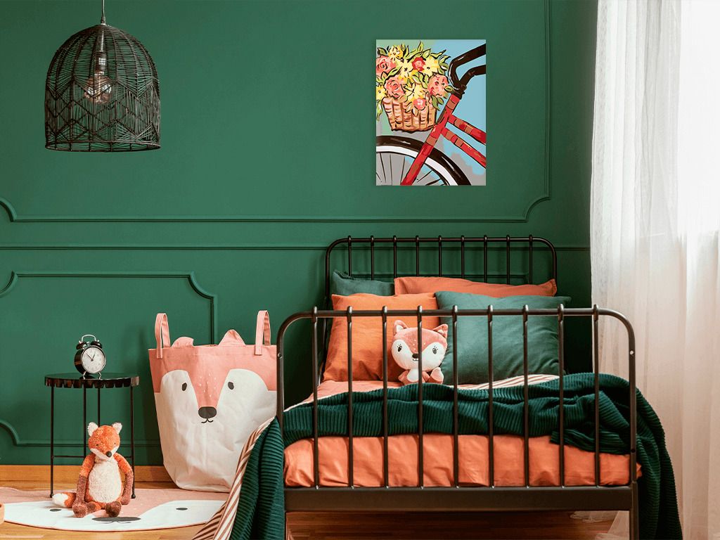 zuty Malování podle čísel - KOLO S KOŠÍKEM KVĚTIN - Rozměr: 40x50 cm, Rámování: Varianta: vypnuté plátno na rám - obrázek 9