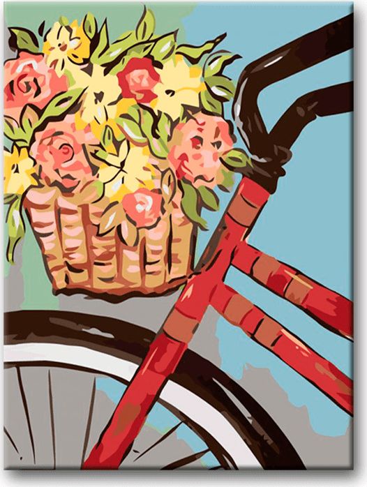 zuty Malování podle čísel - KOLO S KOŠÍKEM KVĚTIN - Rozměr: 40x50 cm, Rámování: Varianta: vypnuté plátno na rám - obrázek 24