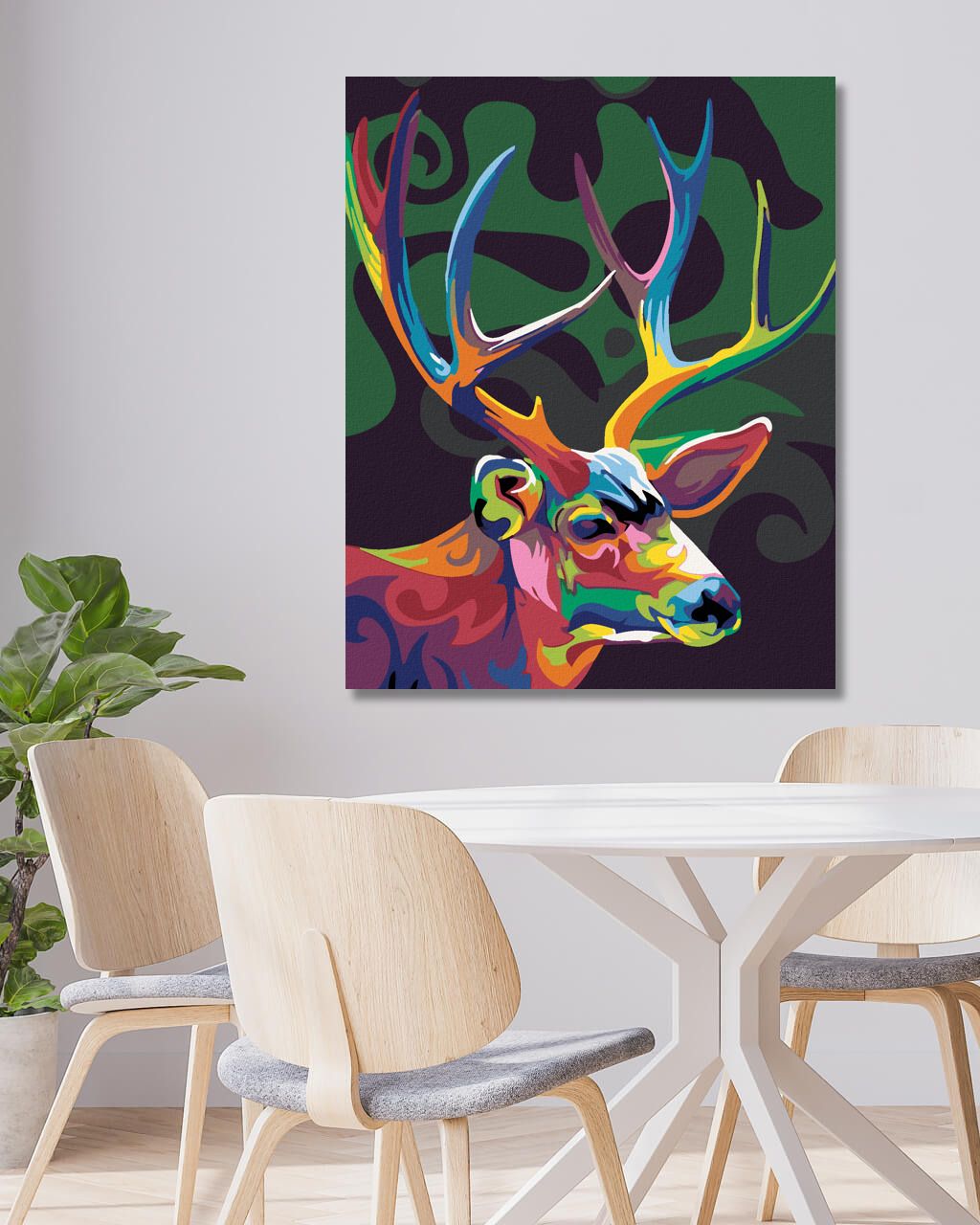 zuty Malování podle čísel - BAREVNÝ JELEN - Rozměr: 40x50 cm, Rámování: Varianta: bez rámu a bez vypnutí plátna - obrázek 7