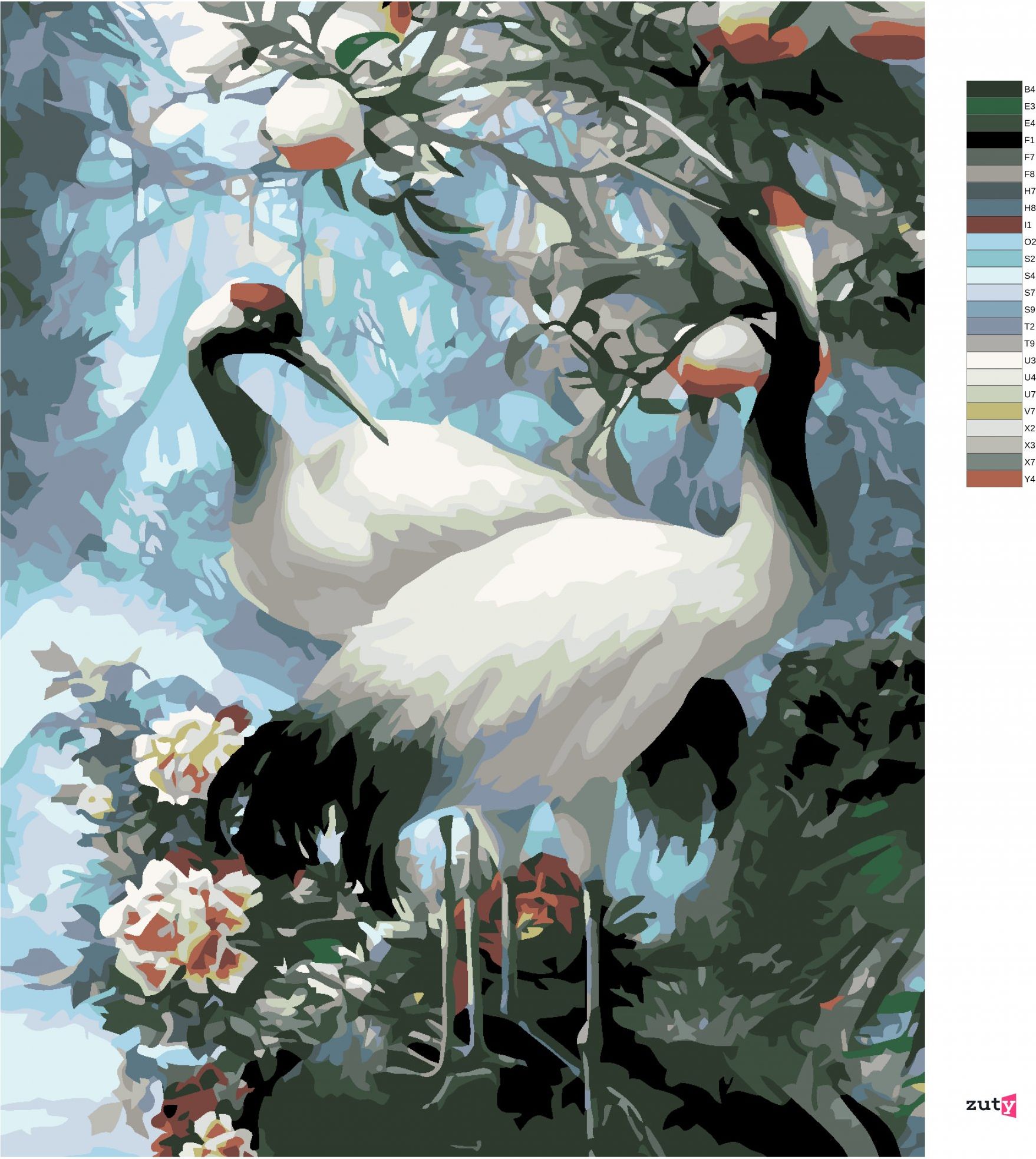 zuty Malování podle čísel - BÍLÝ JEŘÁB - Rozměr: 40x50 cm, Rámování: Varianta: vypnuté plátno na rám - obrázek 6