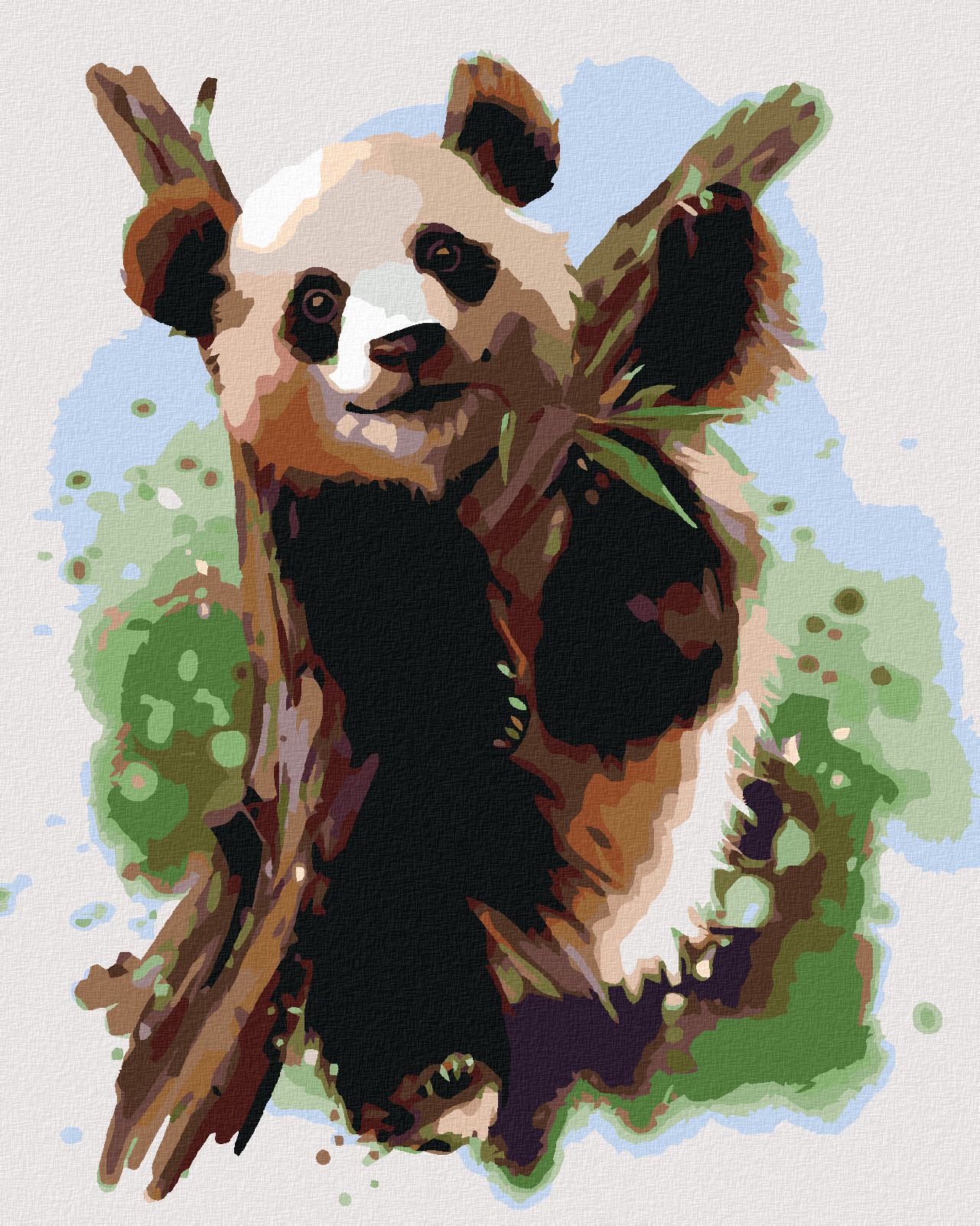 zuty Malování podle čísel - PANDA NA VĚTVI - Rozměr: 40x50 cm, Rámování: Varianta: vypnuté plátno na rám - obrázek 1