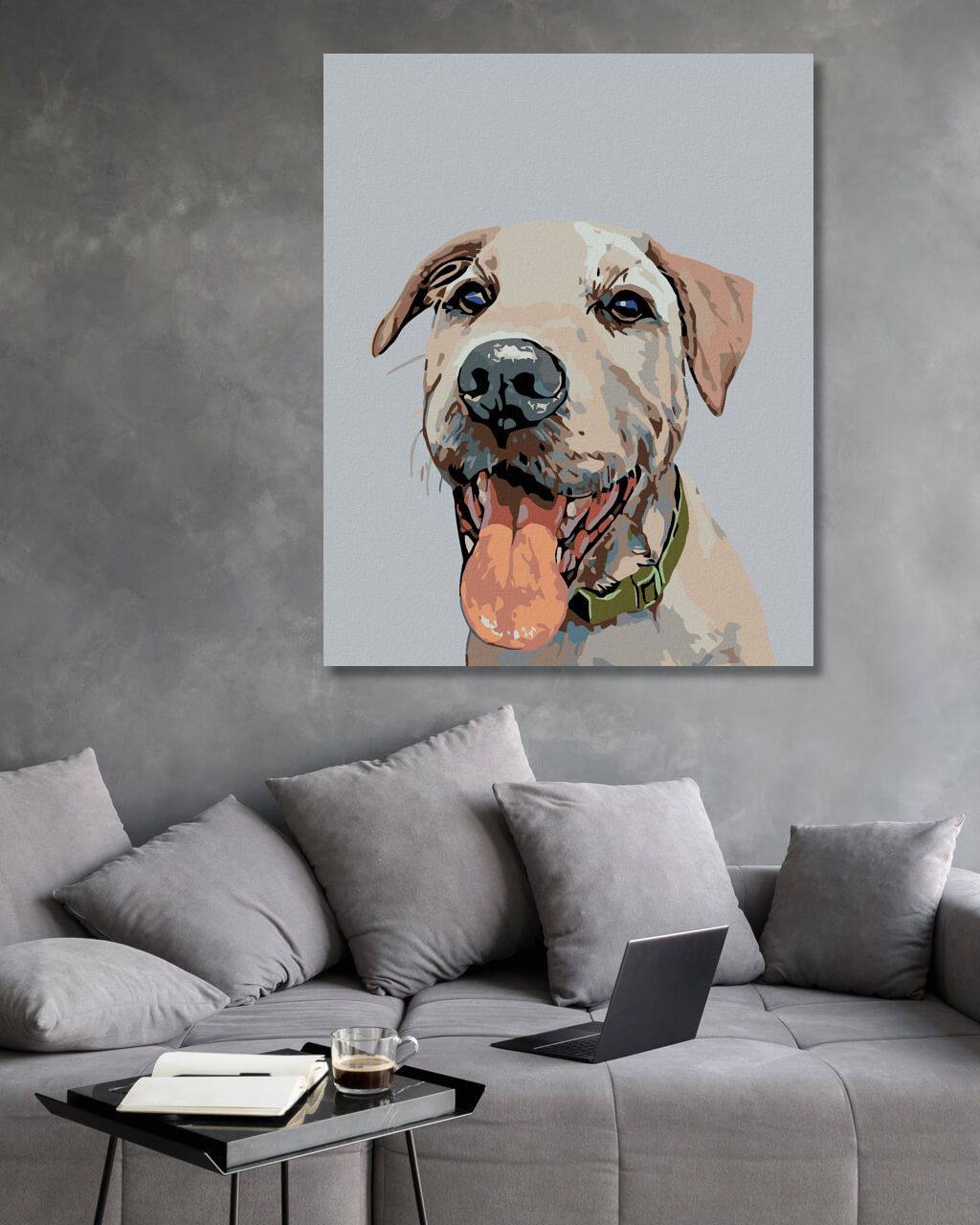 zuty Malování podle čísel - PES SE ZELENÝM OBOJKEM - Rozměr: 40x50 cm, Rámování: Varianta: vypnuté plátno na rám - obrázek 16