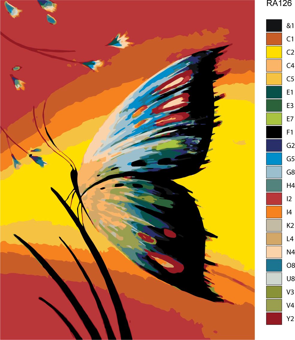 zuty Malování podle čísel - MOTÝL V TRÁVĚ A ZÁPAD SLUNCE - Rozměr: 40x50 cm, Rámování: Varianta: vypnuté plátno na rám - obrázek 17