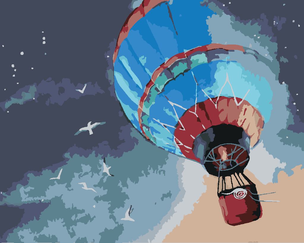 zuty Malování podle čísel - HORKOVZDUŠNÝ BALÓN NA NOČNÍ OBLOZE - Rozměr: 40x50 cm, Rámování: Varianta: bez rámu a bez vypnutí plátna - obrázek 3