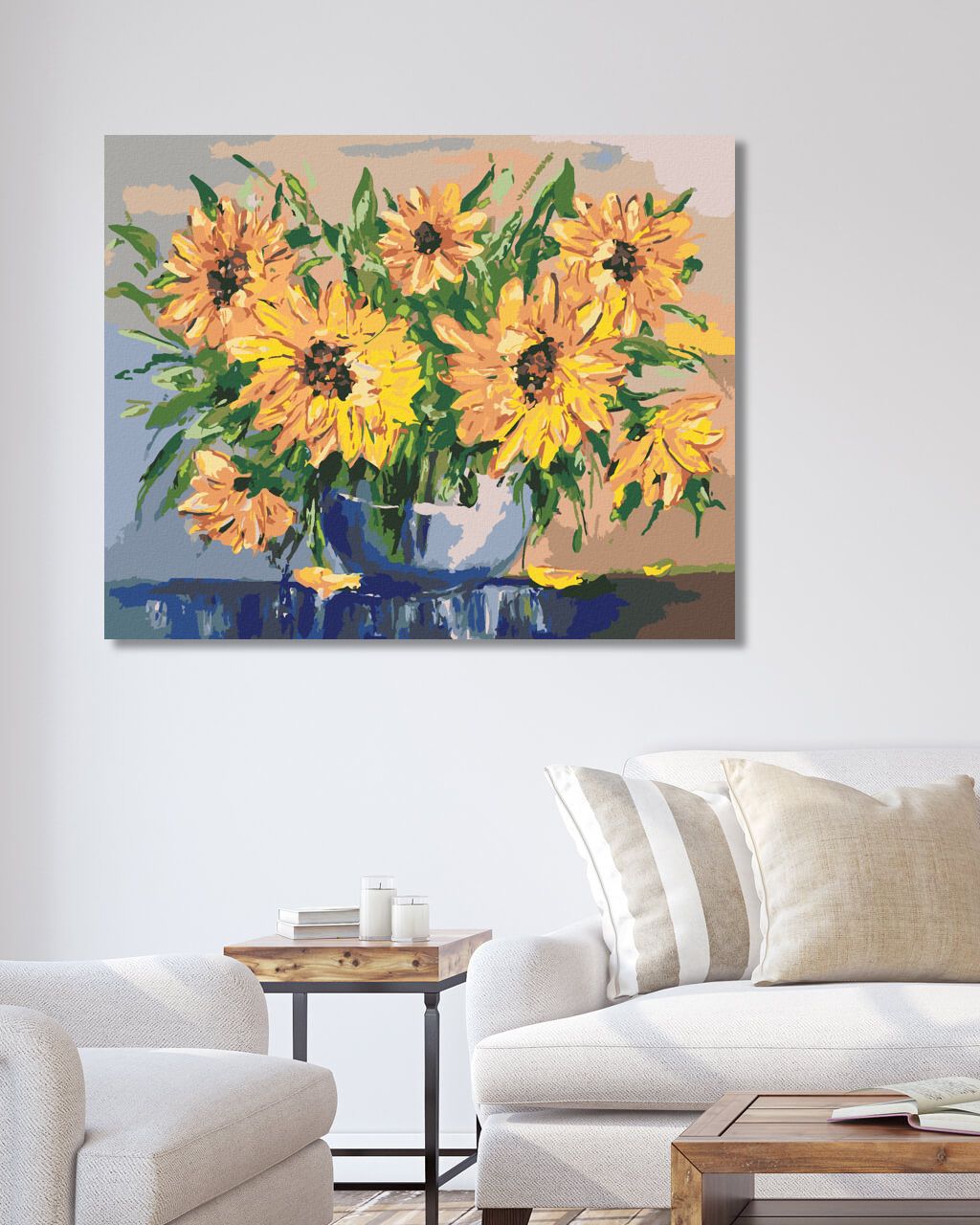zuty Malování podle čísel - SLUNEČNICE VE VÁZE - Rozměr: 40x50 cm, Rámování: Varianta: vypnuté plátno na rám - obrázek 20