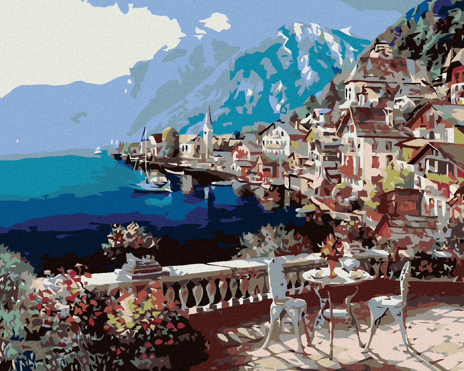 zuty Malování podle čísel - POHLED NA JEZERO - Rozměr: 40x50 cm, Rámování: Varianta: vypnuté plátno na rám - obrázek 1