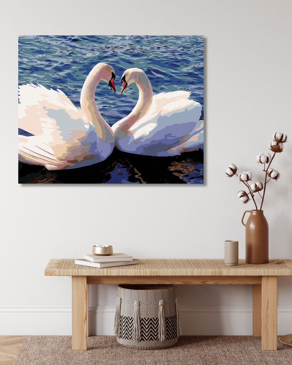 zuty Malování podle čísel - LABUTĚ II - Rozměr: 40x50 cm, Rámování: Varianta: bez rámu a bez vypnutí plátna - obrázek 3
