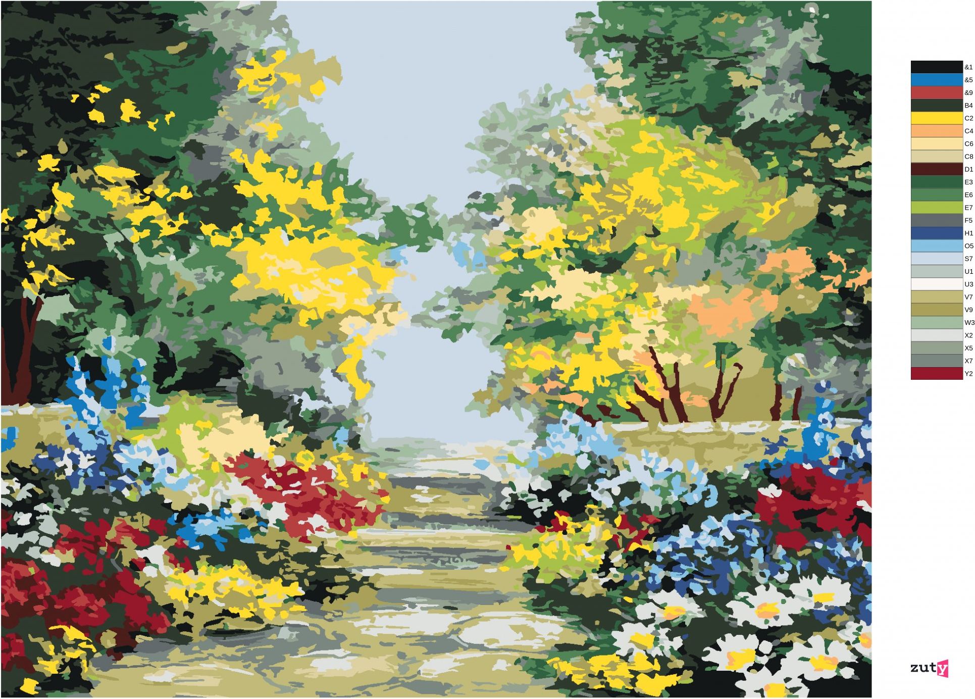 zuty Malování podle čísel - OKRASNÉ KVĚTINY - Rozměr: 40x50 cm, Rámování: Varianta: bez rámu a bez vypnutí plátna - obrázek 5
