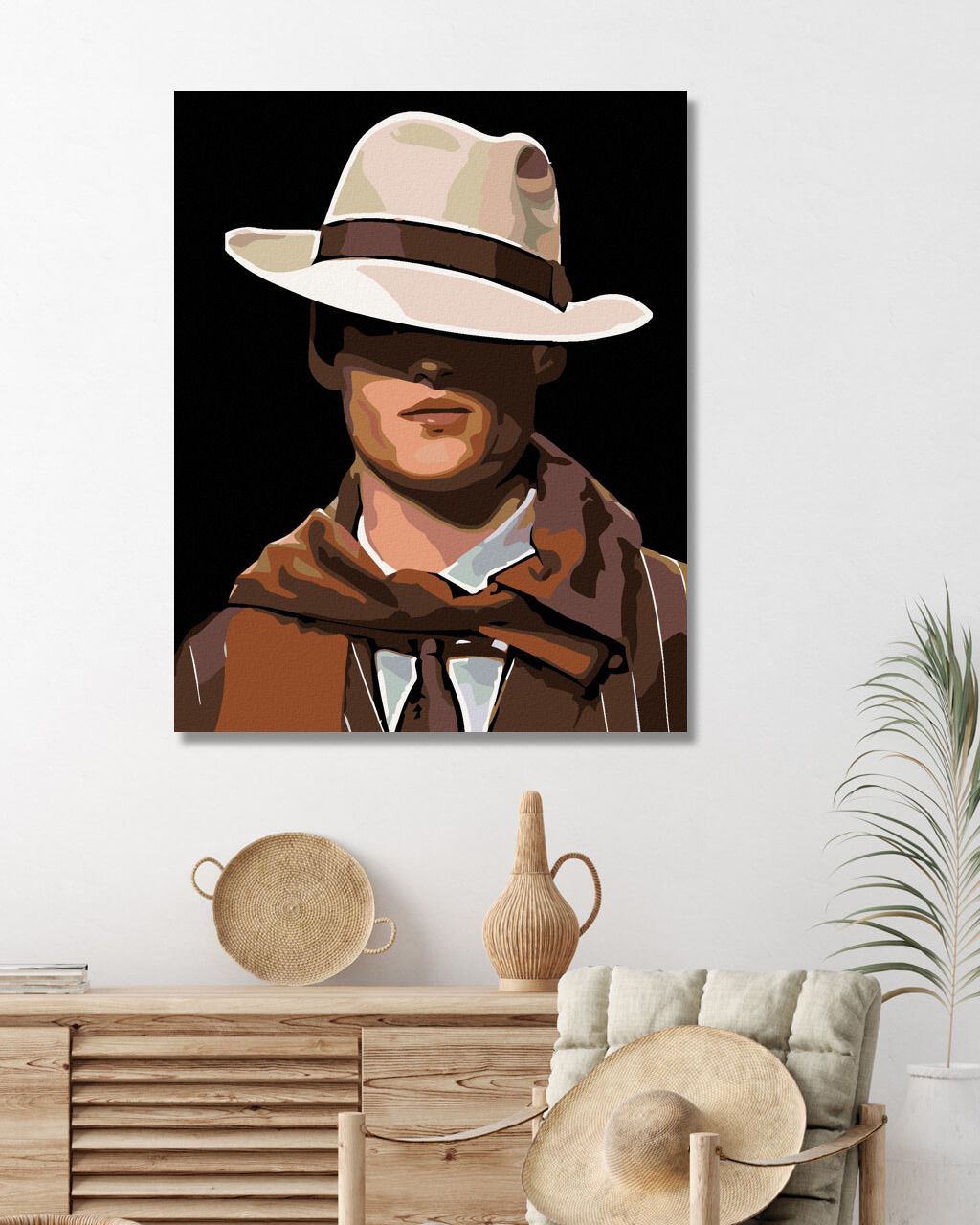 zuty Malování podle čísel - TAJEMNÝ MUŽ V KLOBOUKU - Rozměr: 40x50 cm, Rámování: Varianta: bez rámu a bez vypnutí plátna - obrázek 4