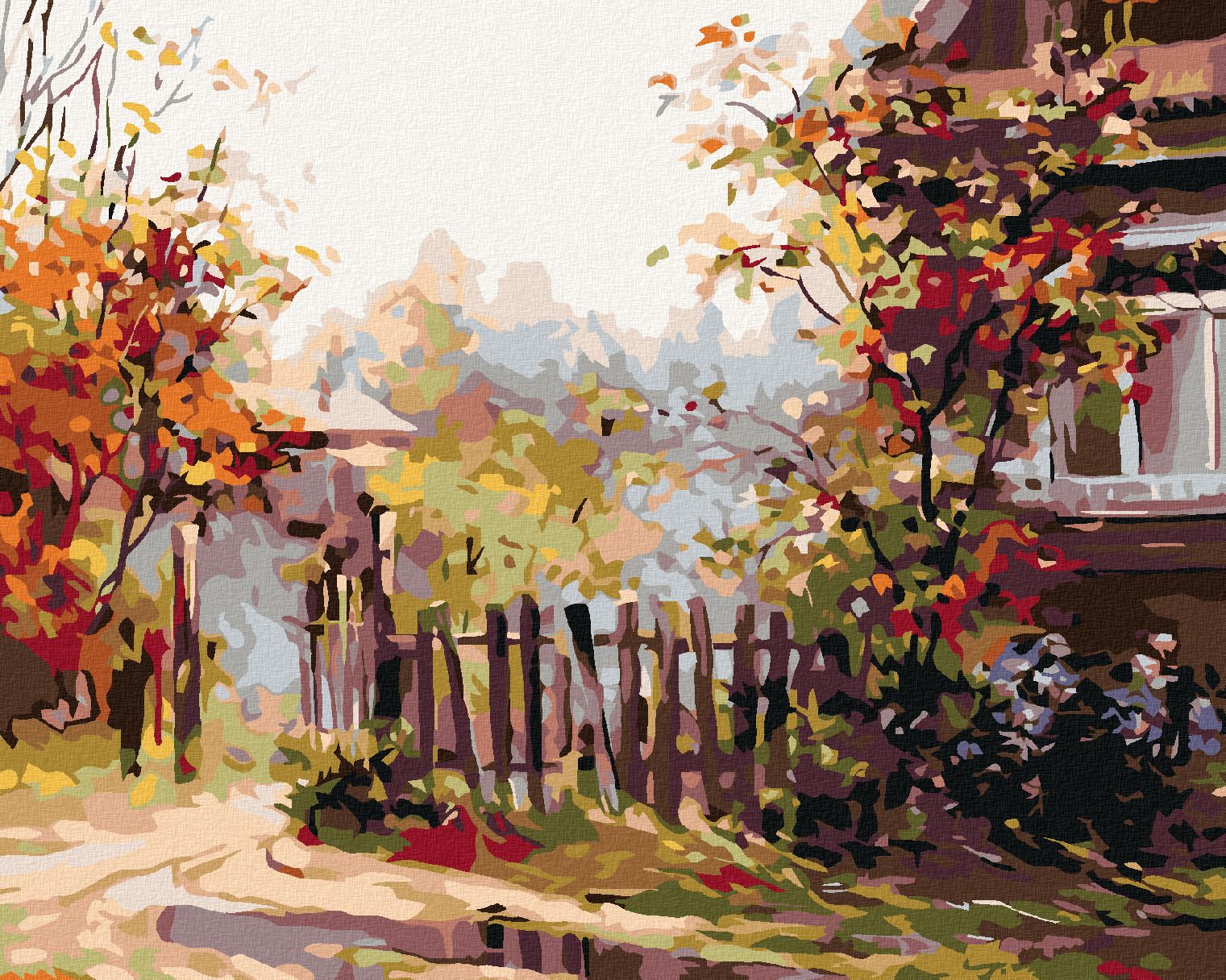 zuty Malování podle čísel - NA VENKOVĚ PŘED DOMEM - Rozměr: 40x50 cm, Rámování: Varianta: vypnuté plátno na rám - obrázek 1