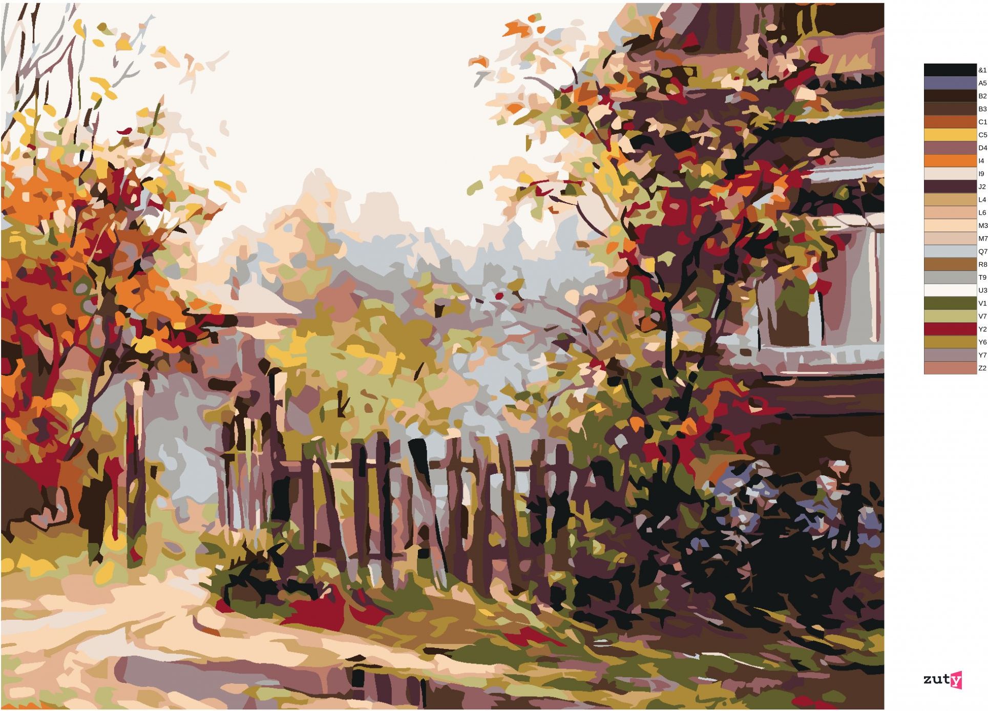 zuty Malování podle čísel - NA VENKOVĚ PŘED DOMEM - Rozměr: 40x50 cm, Rámování: Varianta: vypnuté plátno na rám - obrázek 9