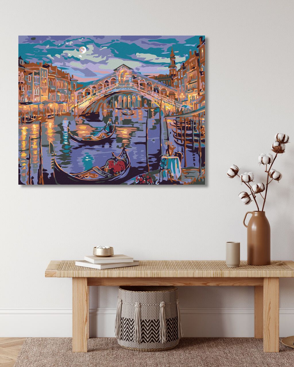 zuty Malování podle čísel - LÁVKA PŘES ŘEKU - Rozměr: 40x50 cm, Rámování: Varianta: bez rámu a bez vypnutí plátna - obrázek 4