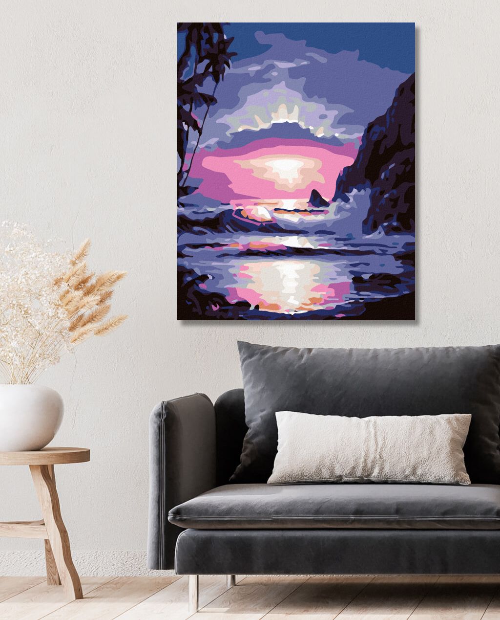 zuty Malování podle čísel - MODRÝ ZÁPAD SLUNCE - Rozměr: 40x50 cm, Rámování: Varianta: vypnuté plátno na rám - obrázek 6