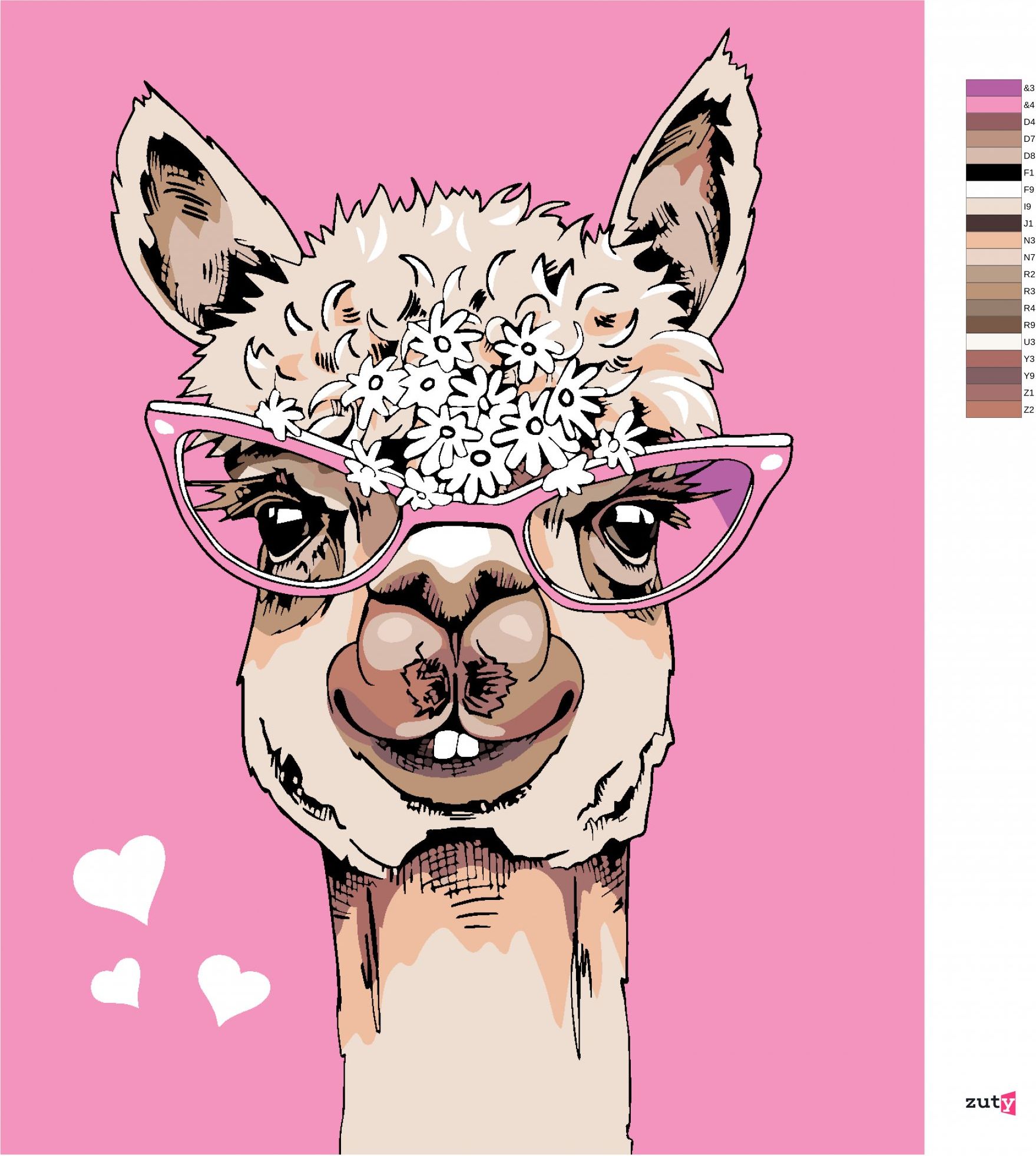 zuty Malování podle čísel - LAMA S BRÝLEMI - Rozměr: 40x50 cm, Rámování: Varianta: vypnuté plátno na rám - obrázek 11