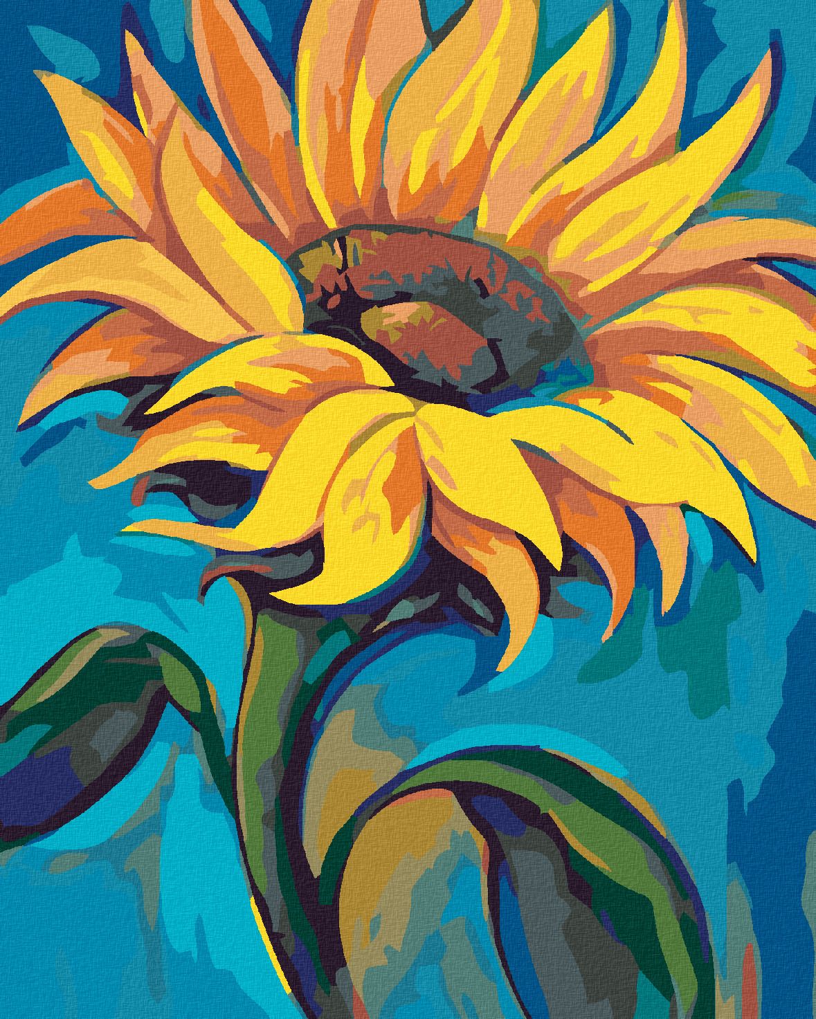 zuty Malování podle čísel - VELKÁ SLUNEČNICE - Rozměr: 40x50 cm, Rámování: Varianta: vypnuté plátno na rám - obrázek 1