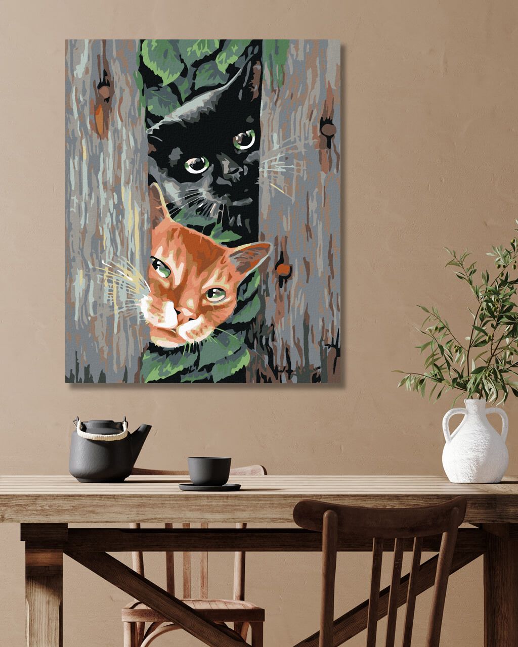 zuty Malování podle čísel - ČÍHAJÍCÍ KOČKY - Rozměr: 40x50 cm, Rámování: Varianta: bez rámu a bez vypnutí plátna - obrázek 10