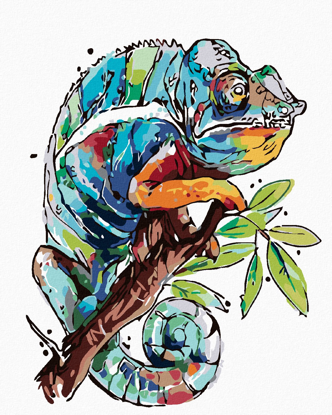 zuty Malování podle čísel - CHAMELEON - Rozměr: 40x50 cm, Rámování: Varianta: bez rámu a bez vypnutí plátna - obrázek 1