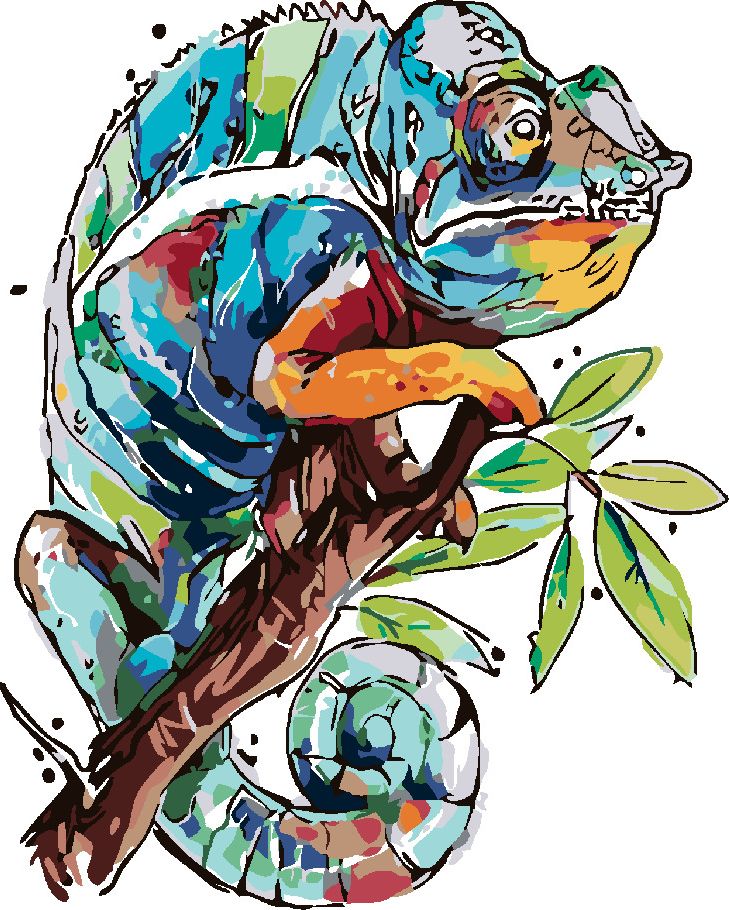 zuty Malování podle čísel - CHAMELEON - Rozměr: 40x50 cm, Rámování: Varianta: vypnuté plátno na rám - obrázek 5