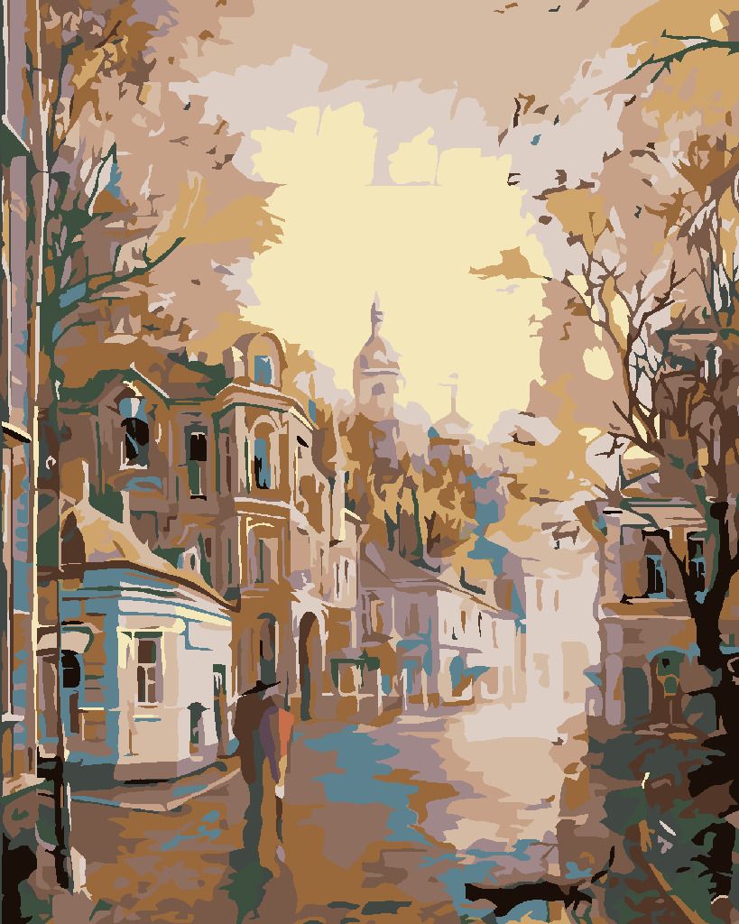 zuty Malování podle čísel - RANNÍ KLIDNÉ MĚSTEČKO - Rozměr: 40x50 cm, Rámování: Varianta: bez rámu a bez vypnutí plátna - obrázek 7