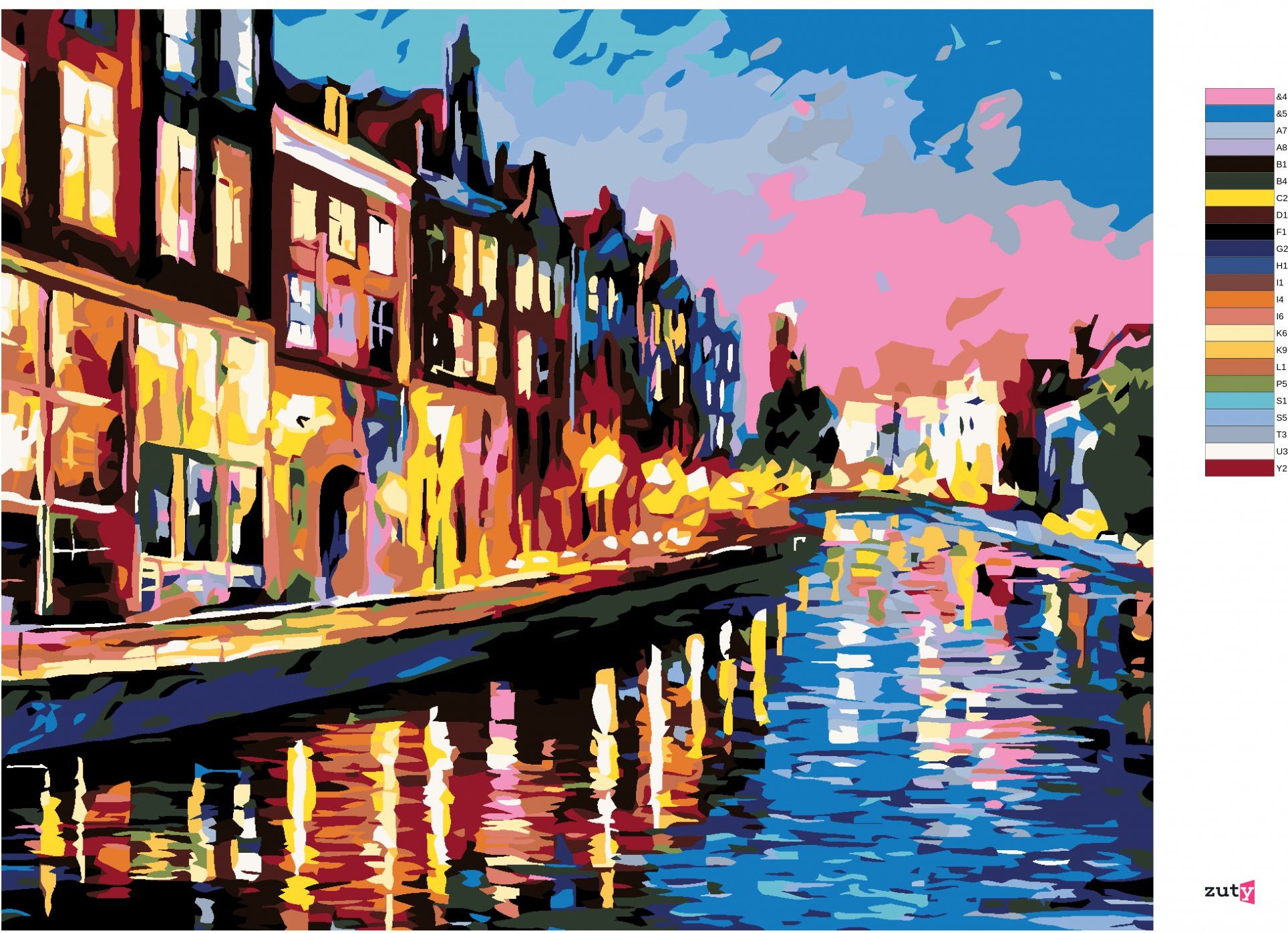 zuty Malování podle čísel - NOC V BENÁTKÁCH - Rozměr: 40x50 cm, Rámování: Varianta: vypnuté plátno na rám - obrázek 5