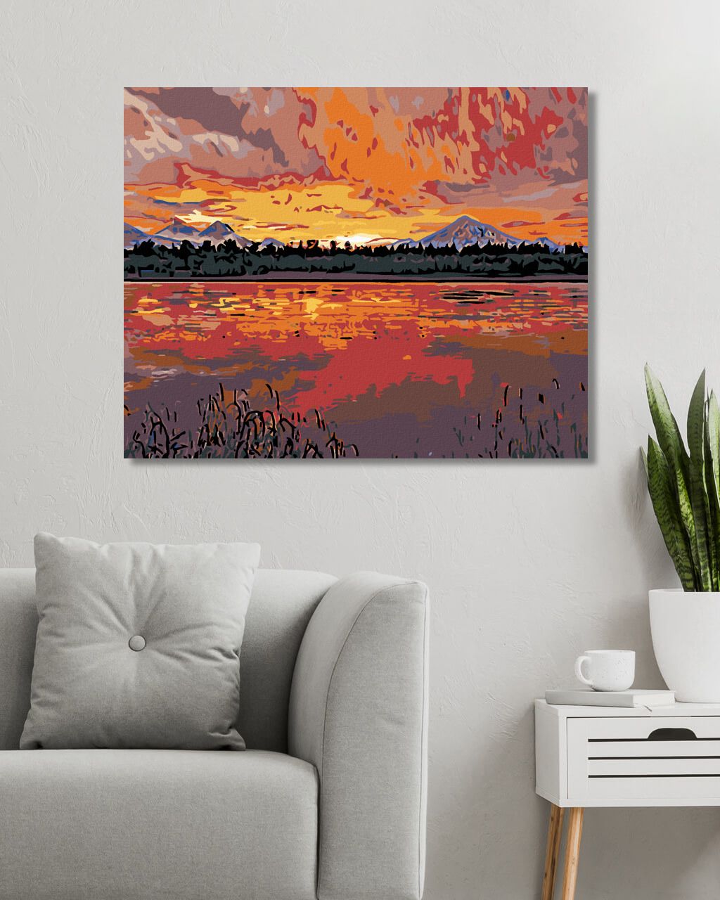 zuty Malování podle čísel - KRÁSNÝ ZÁPAD SLUNCE - Rozměr: 40x50 cm, Rámování: Varianta: bez rámu a bez vypnutí plátna - obrázek 6